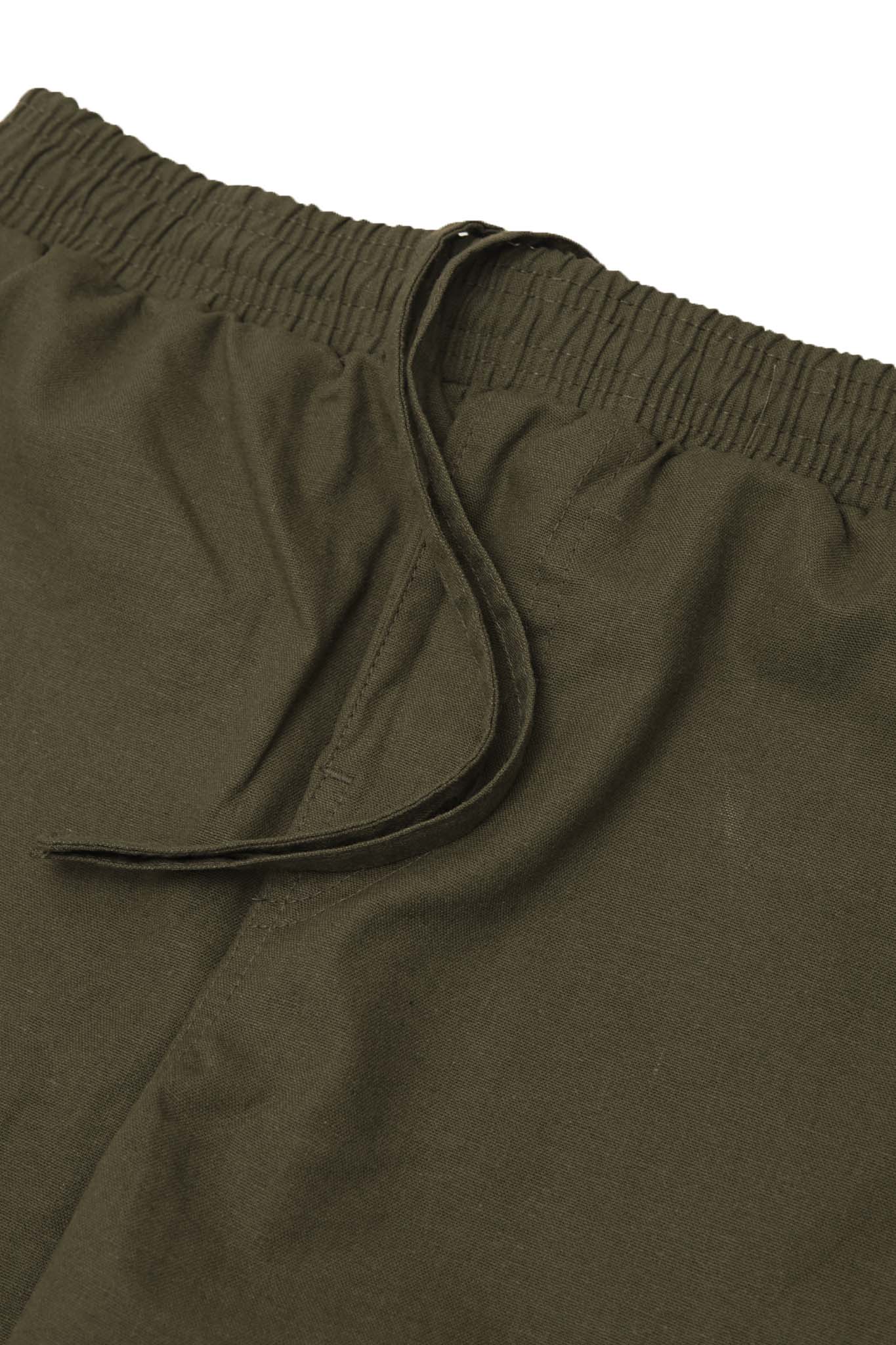 LINEN LOUNGE PANTS V2 IN OLIVE