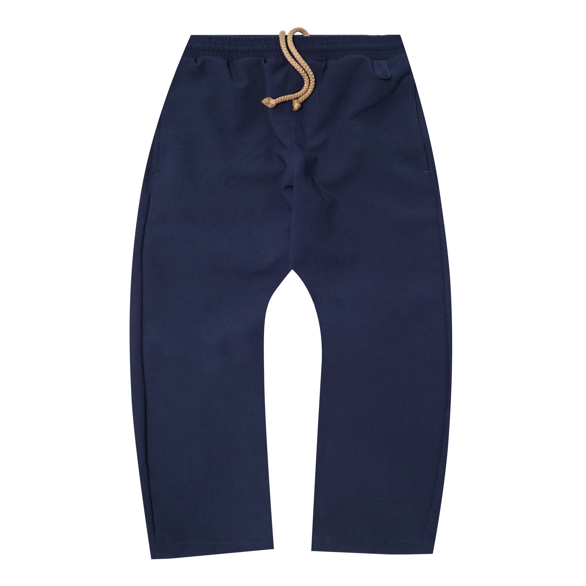 WIDE CROPPED PANTS IN NAVY – MN+LA