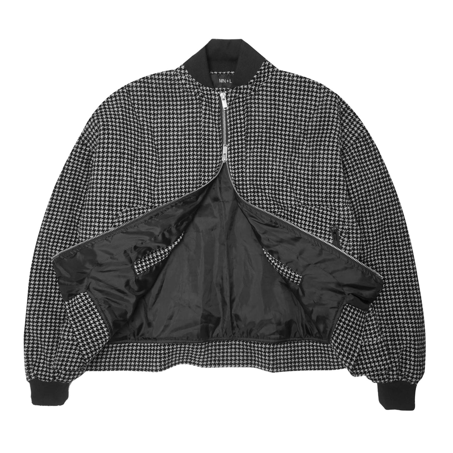 "FLOW" BOMBER JACKET IN HOUNDSTOOTH