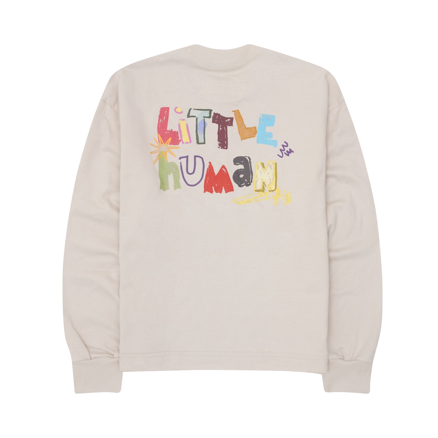 "CRAYONS" LITTLE HUMAN™ LONGSLEEVE TEE IN OAT
