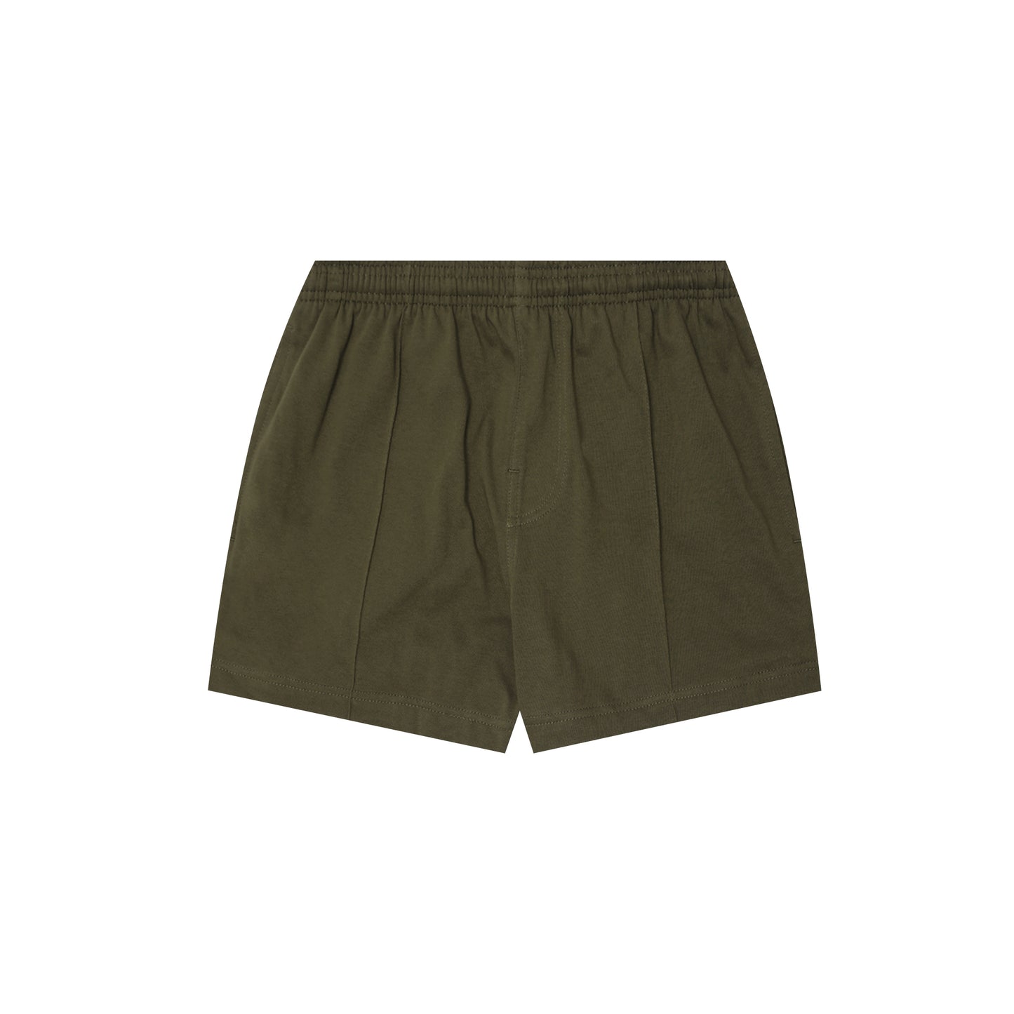 PLEATED HOUSE SHORTS IN DARK MOSS