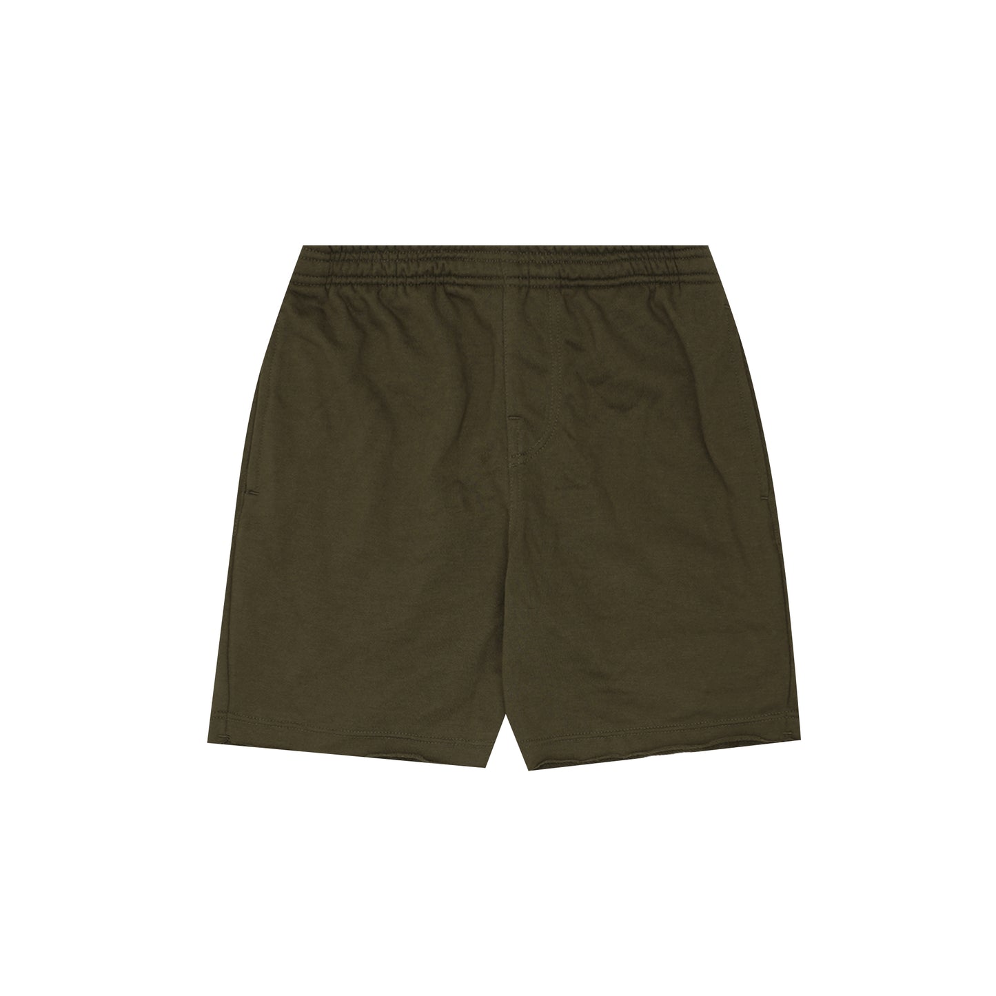 FRENCH TERRY RAW FINISH SWEATSHORTS IN OLIVE