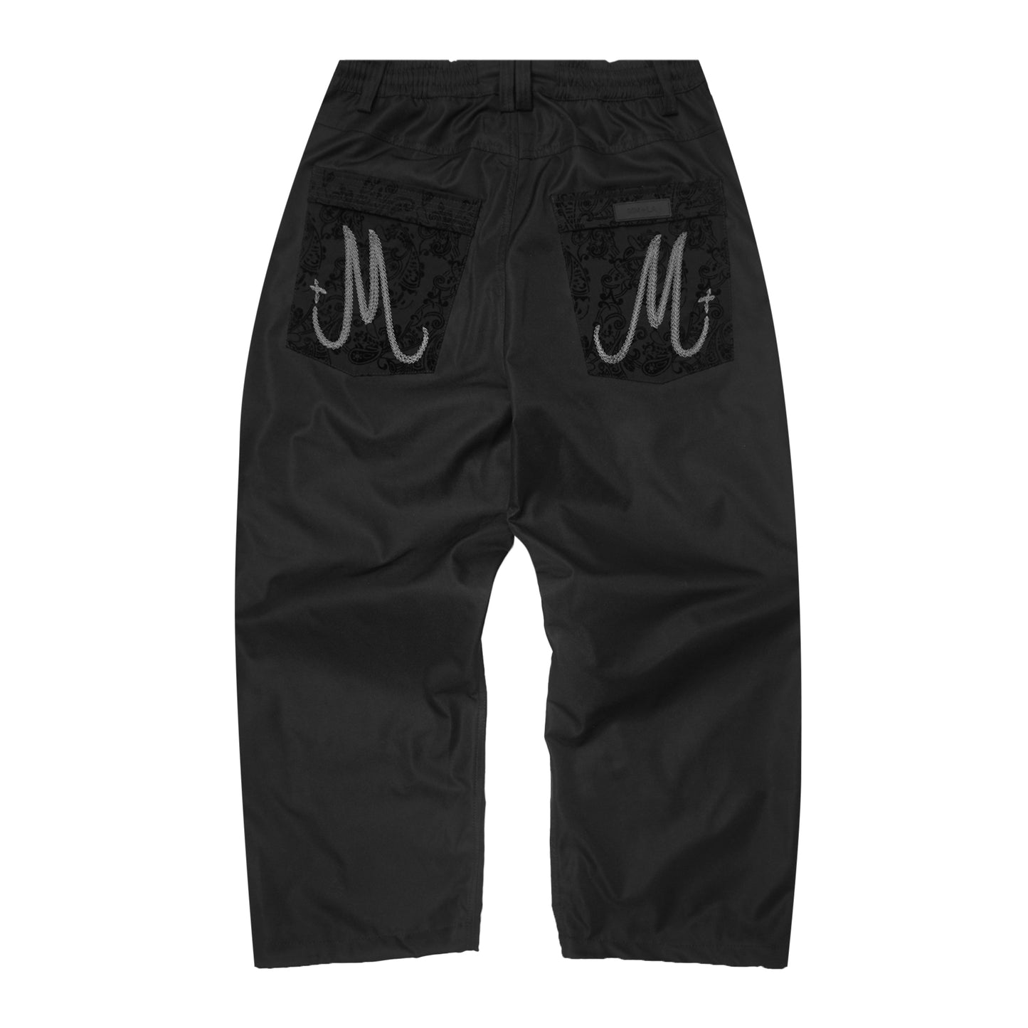 M+ DOUBLE KNEE PHAT PANTS IN NECRO