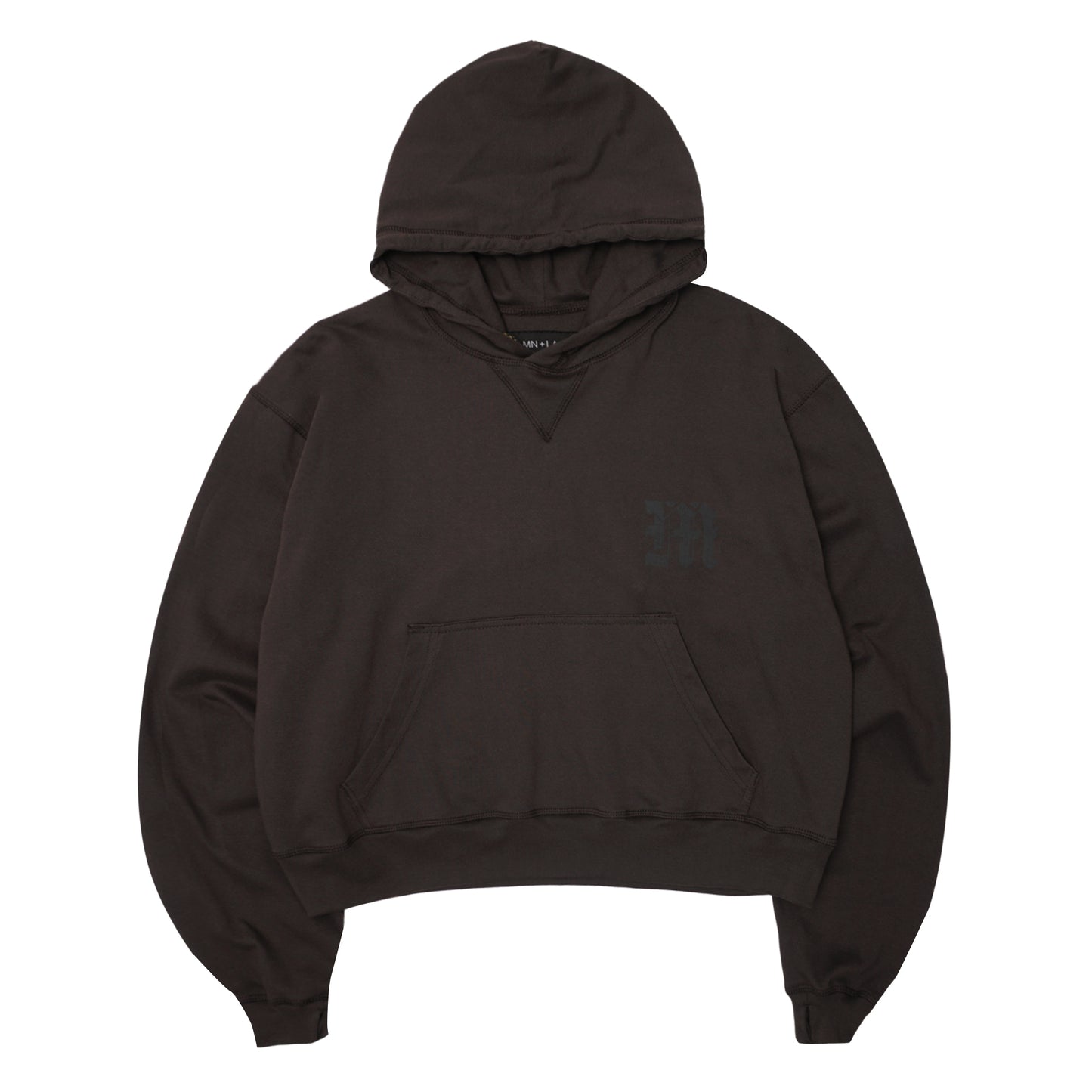 M'$ PAISLEY PATCHWORK MILITIA HOODIE IN CHARCOAL GREY