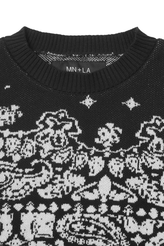 "PEACE PAISLEY" KNITTED SWEATSHIRT IN ANTHRACITE
