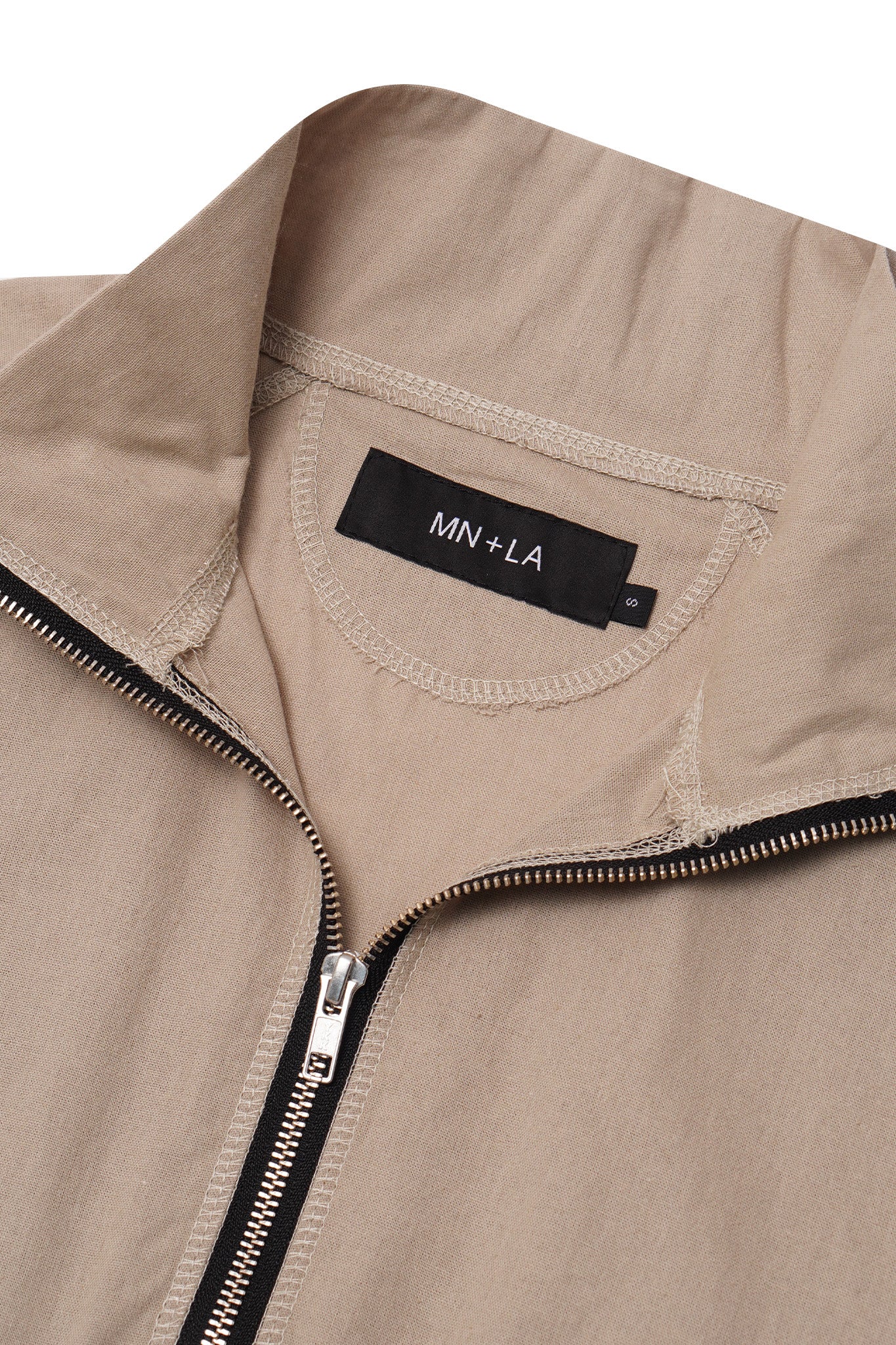 LINEN QUARTER ZIP L/S TEE V2 IN DUNE