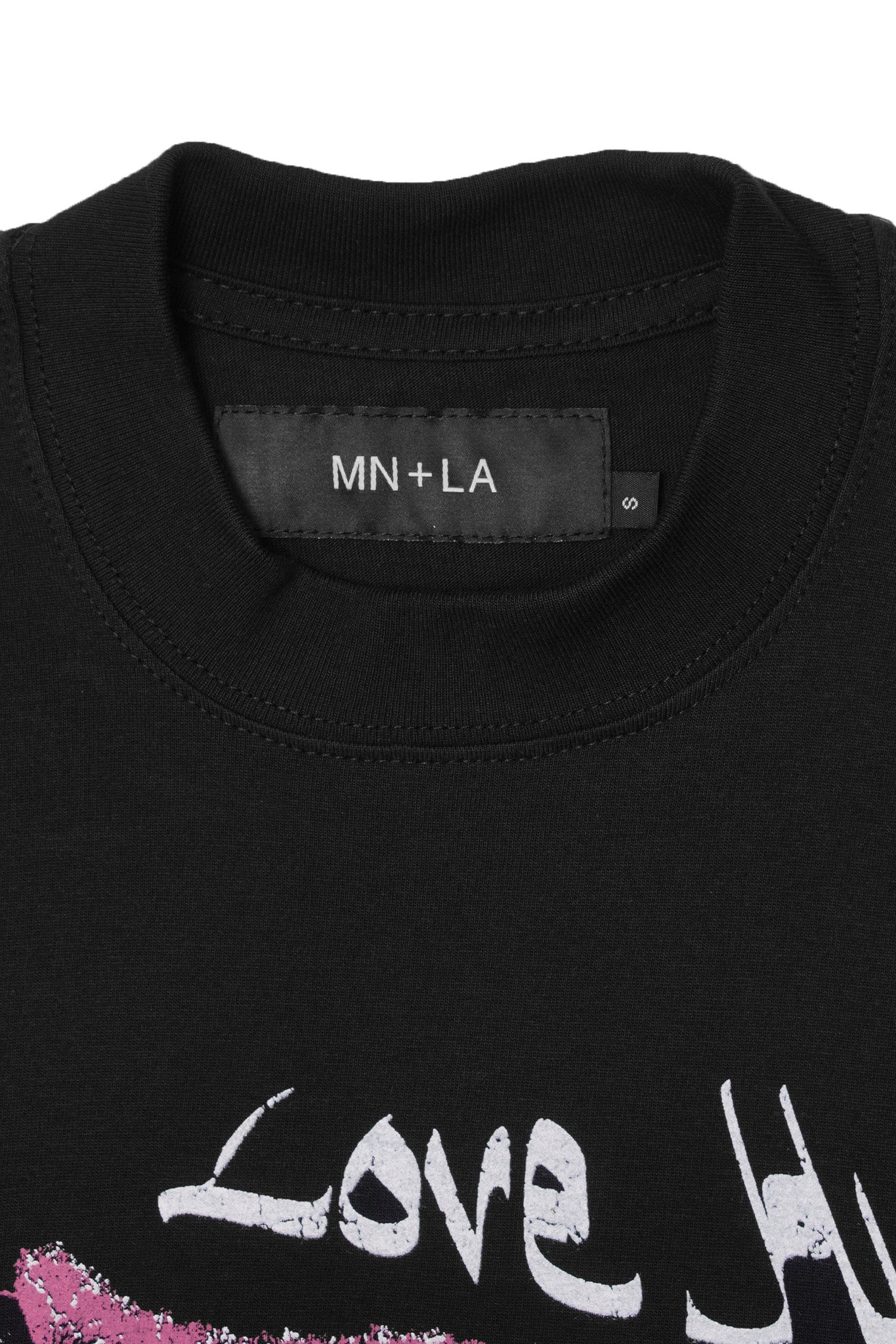 "LOVE HURTS" TEE IN CAVIAR