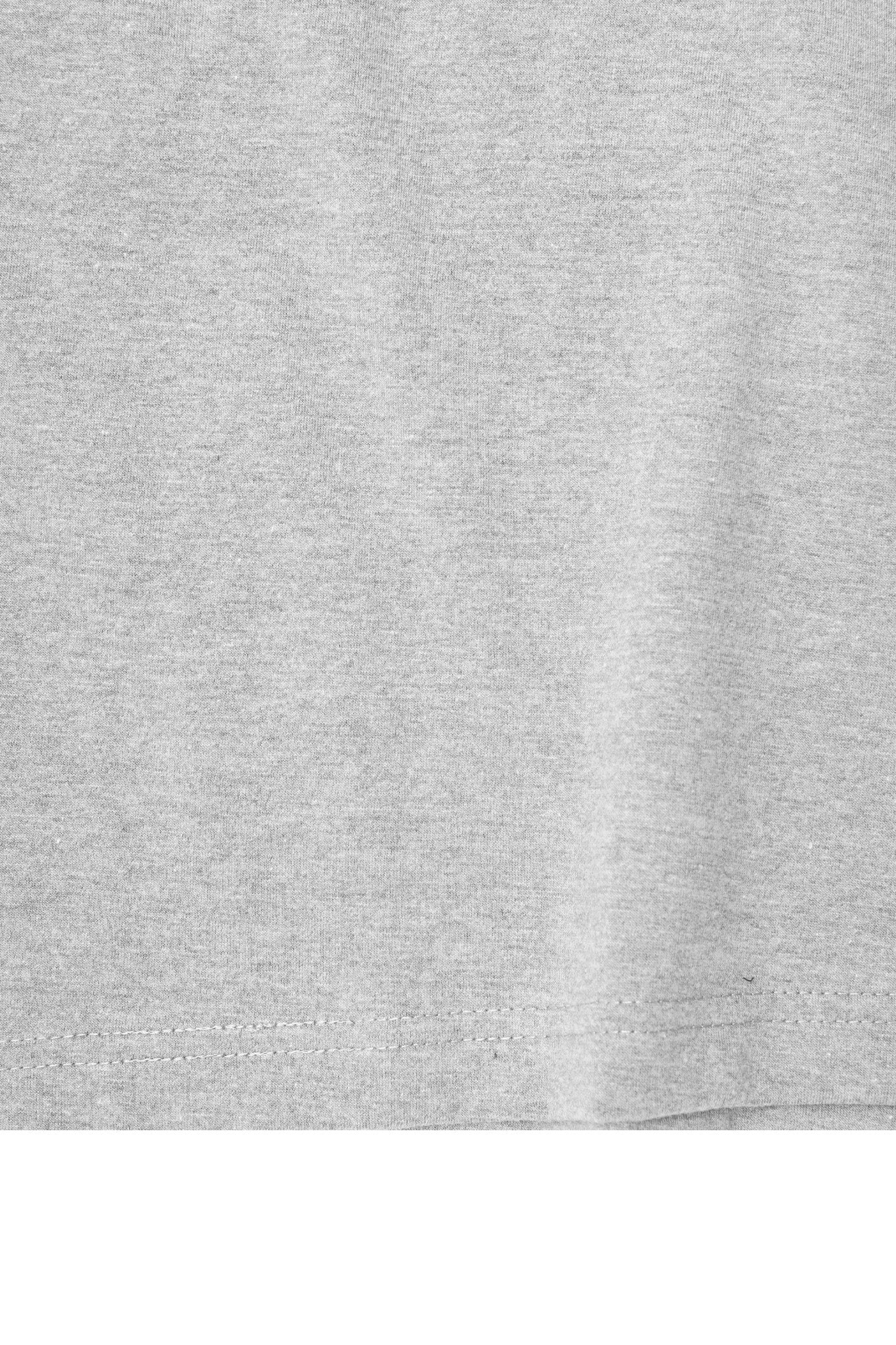 MOCK NECK TEE IN HEATHER GREY