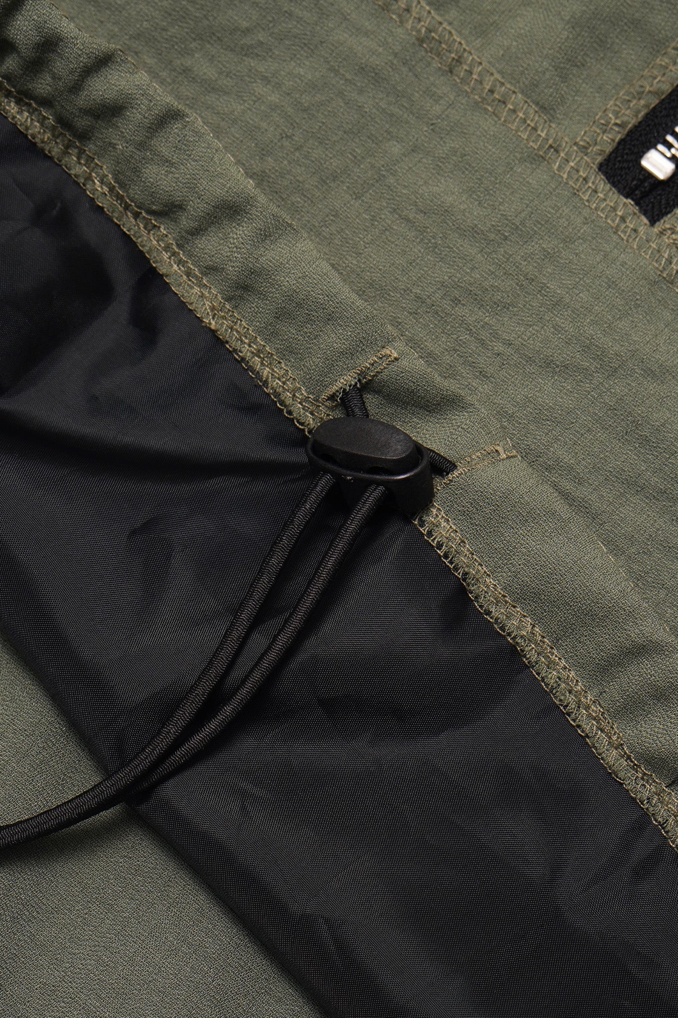 LINEN QUARTER ZIP L/S TEE V2 IN MOSS