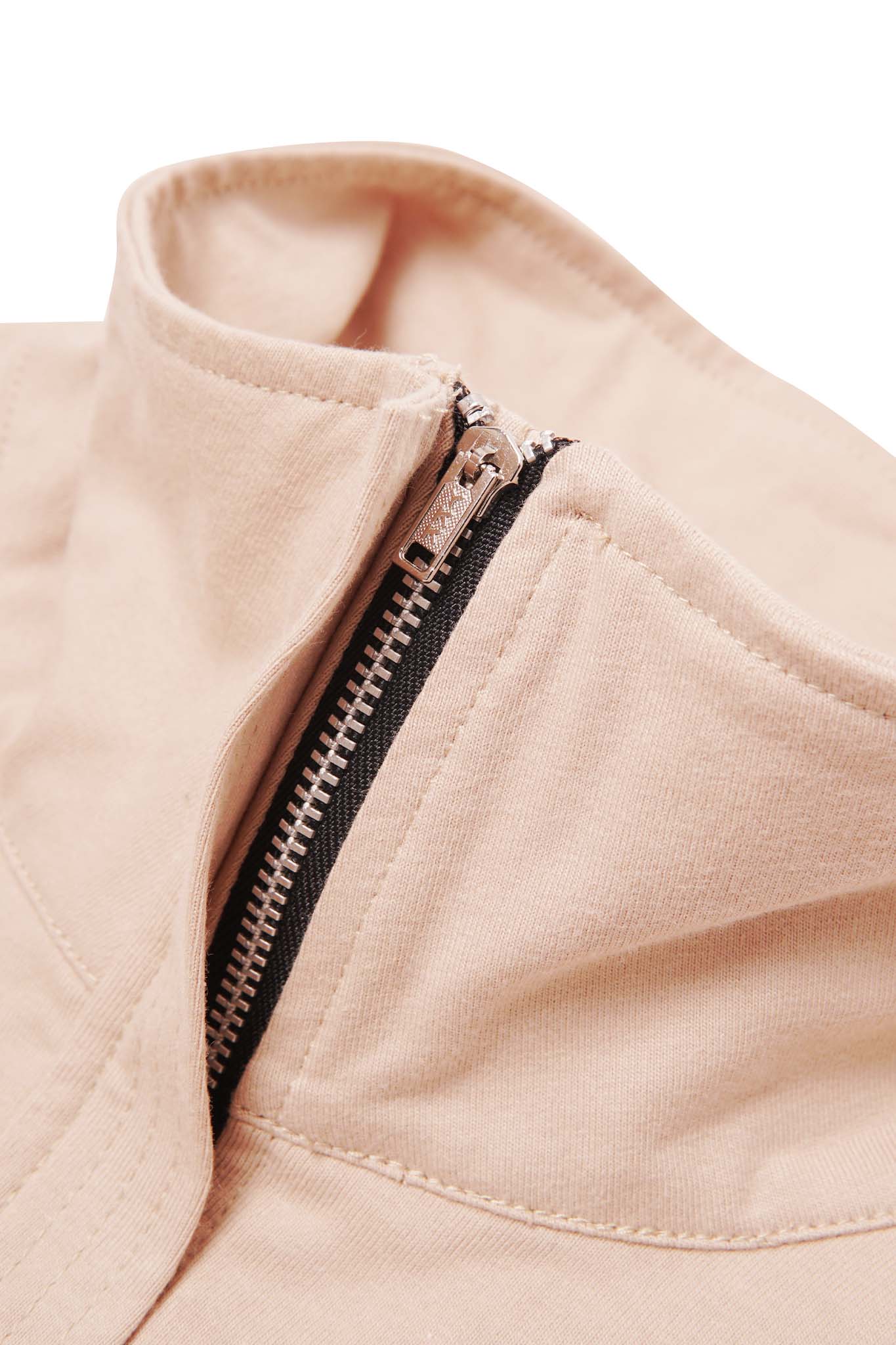 QUARTER ZIP L/S TEE IN ALABASTER