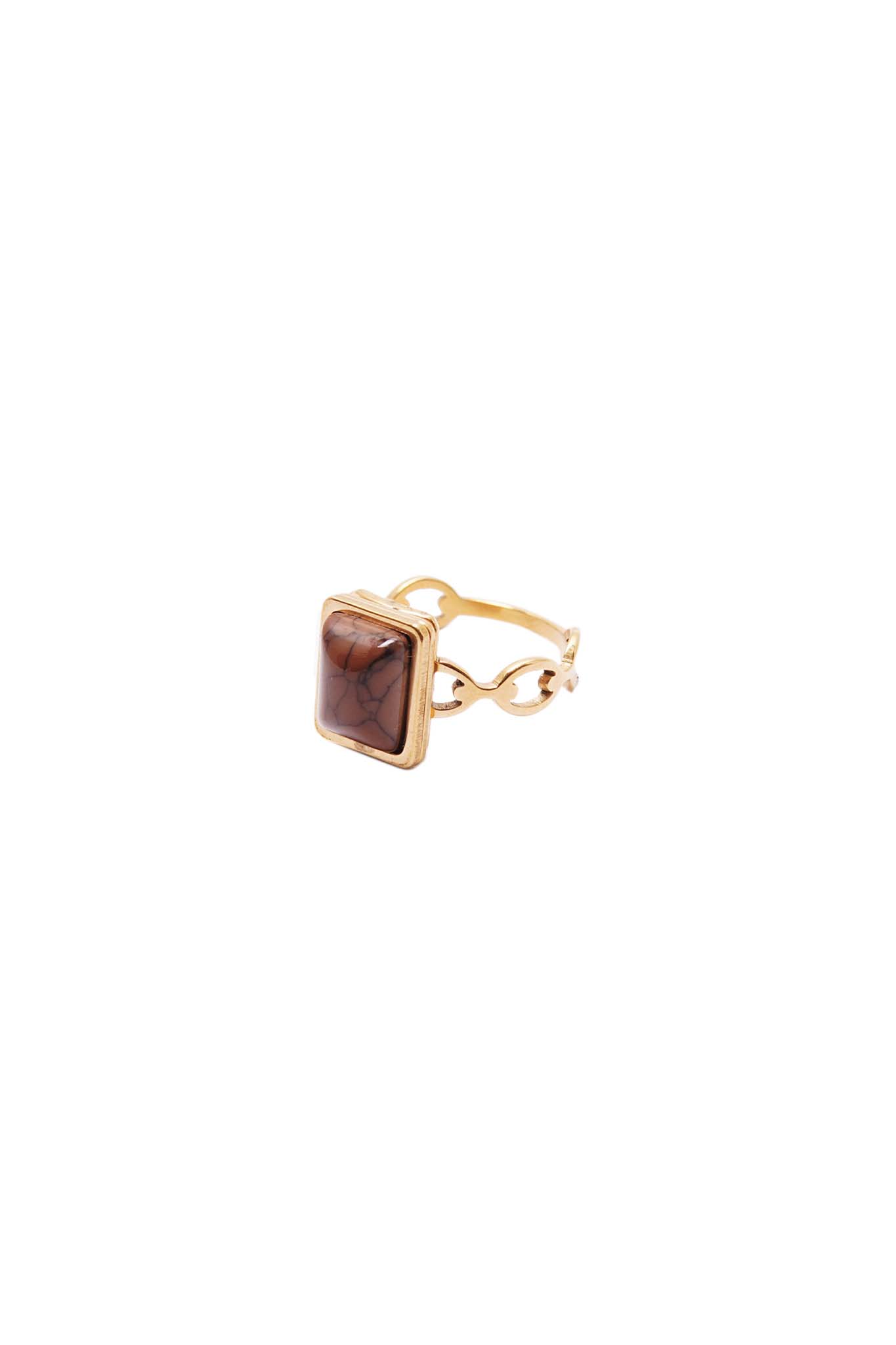"DESERT ROCK" LINK GOLD RING