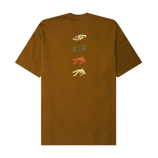 "COSMIC UNION" ULTRA HEAVY TEE IN RUST