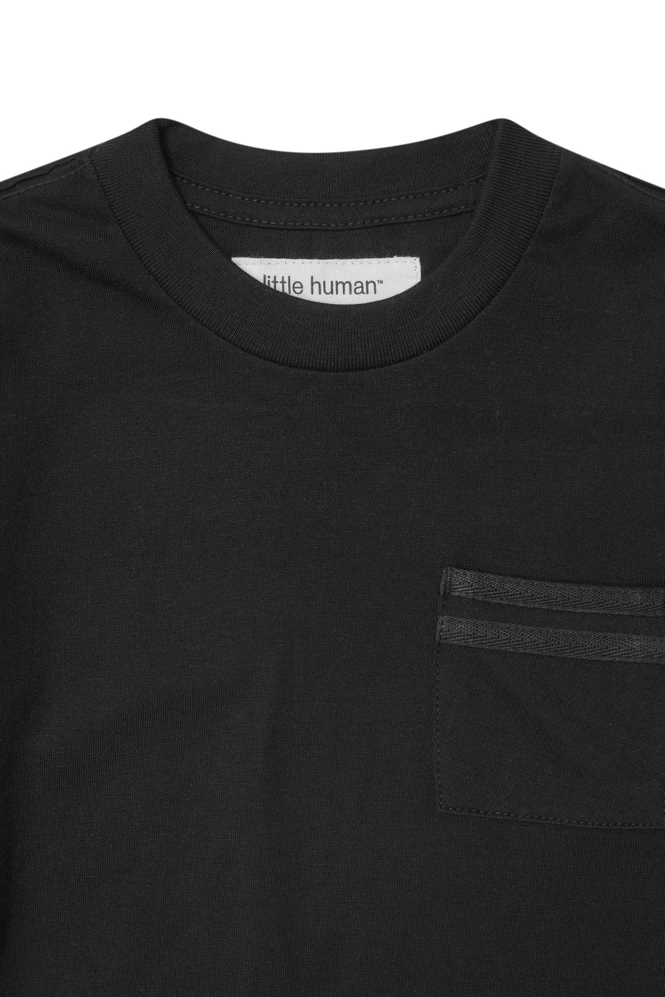 LITTLE HUMAN™ STRIPED POCKET DRESS IN ANTHRACITE