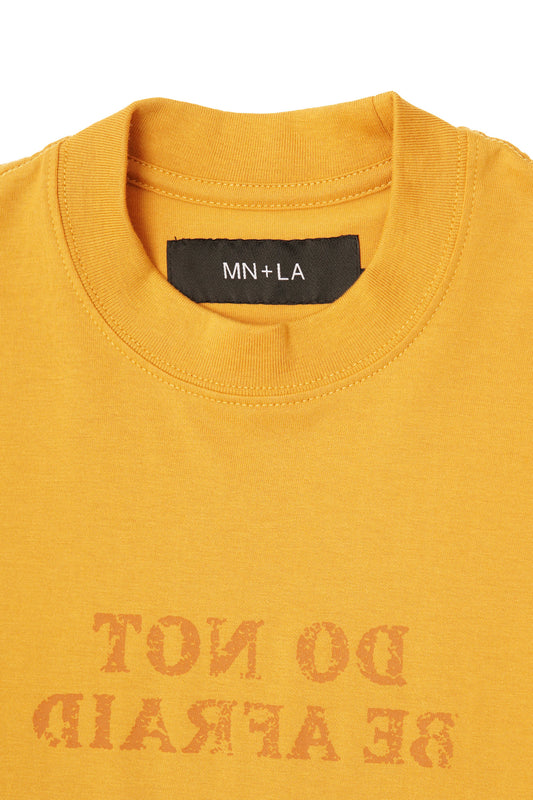 "DO NOT BE AFRAID" TEE IN MUSTARD