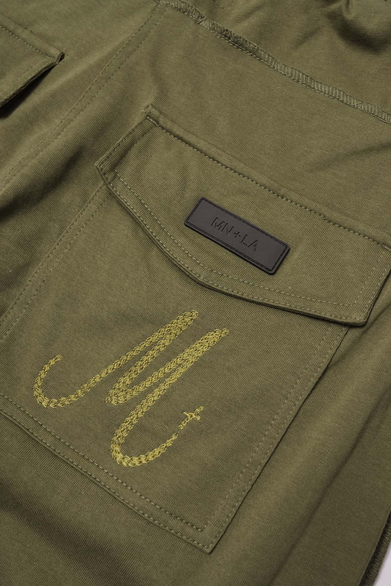 M+ VEINS PANTS IN OLIVE