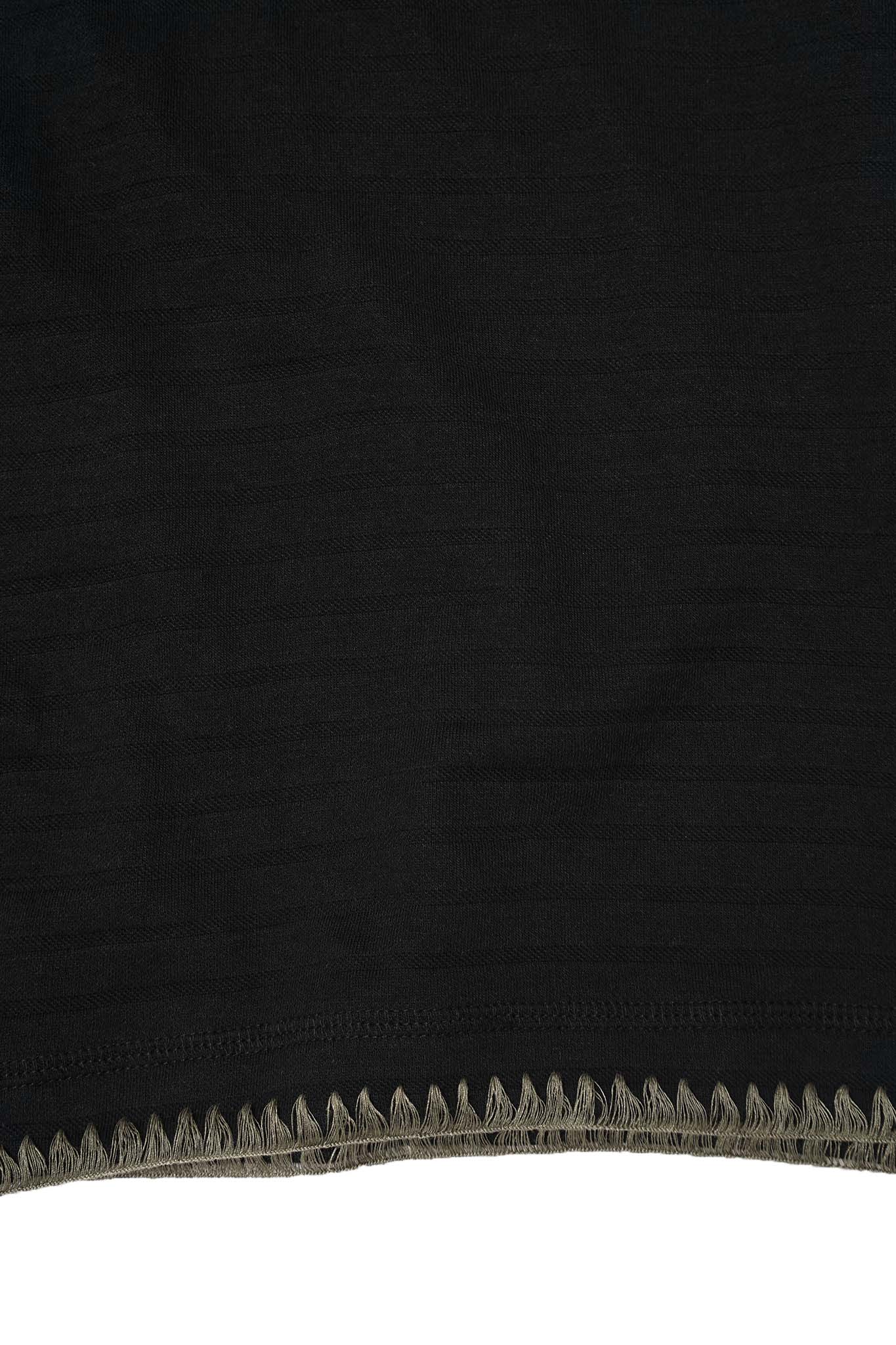 INCA PIQUE MOCK NECK TEE IN CAVIAR