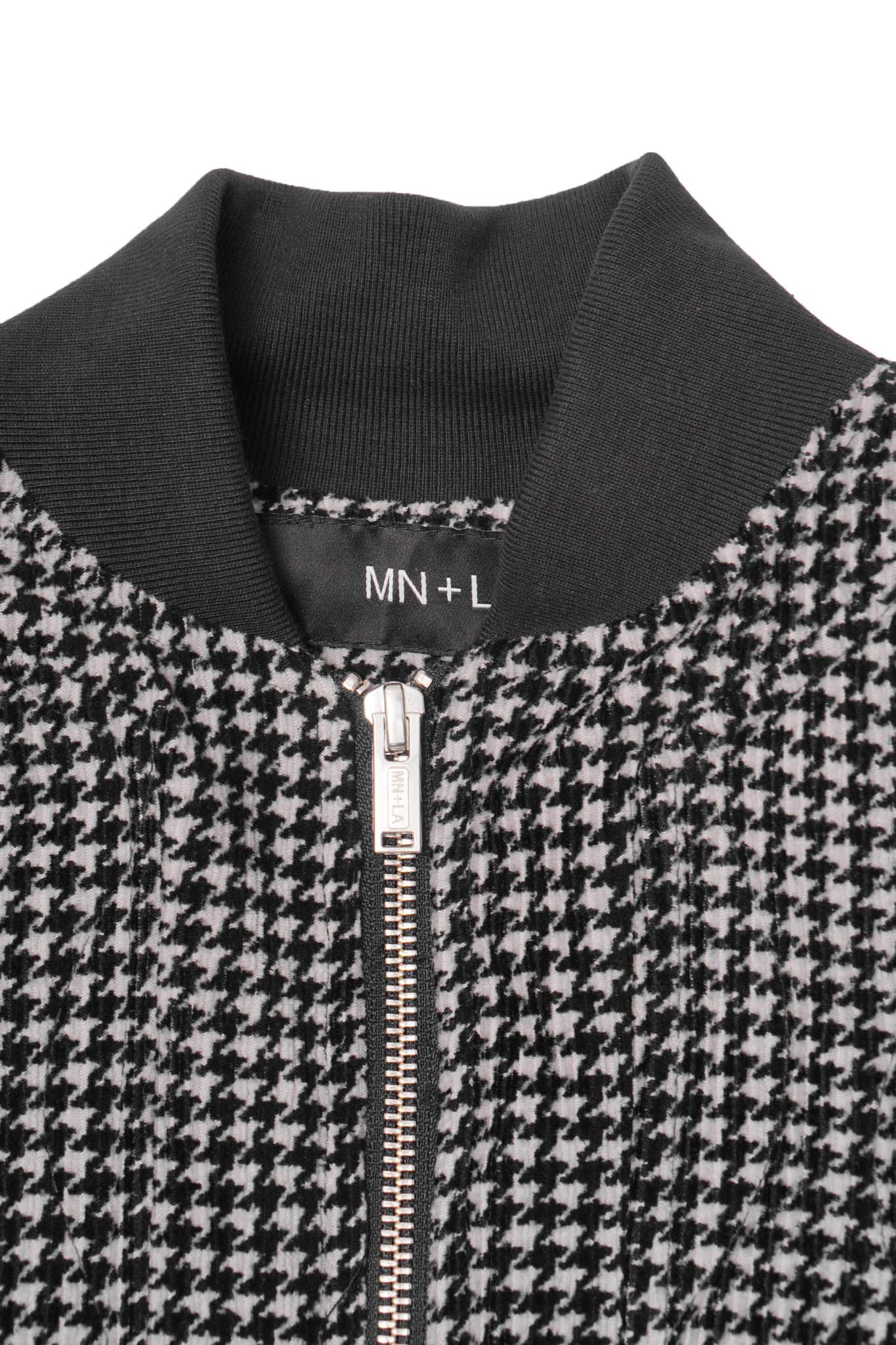 "FLOW" BOMBER JACKET IN HOUNDSTOOTH