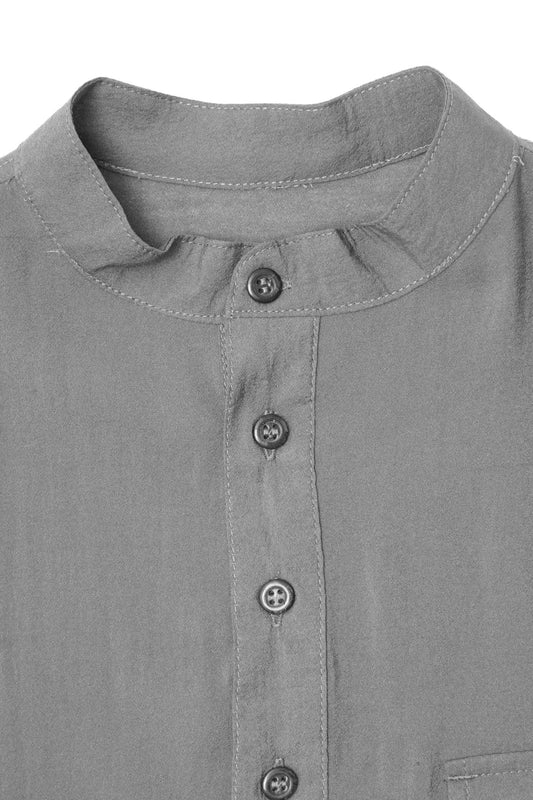 MANDARIN SHIRT IN IRON GREY