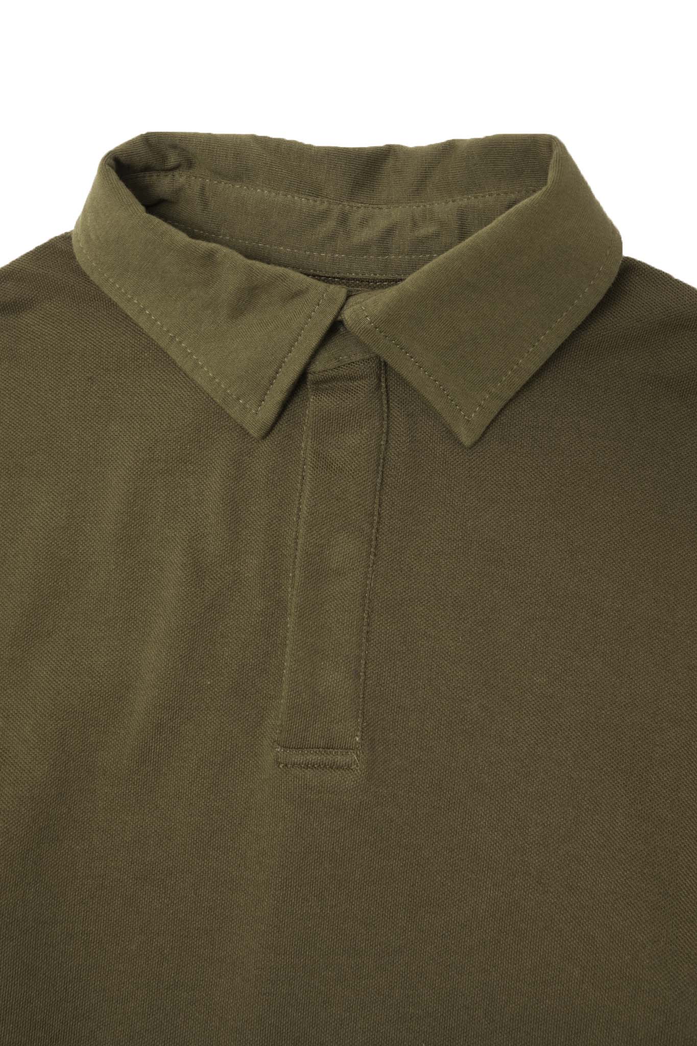 "CLUB" L/S POLO SHIRT IN OLIVE