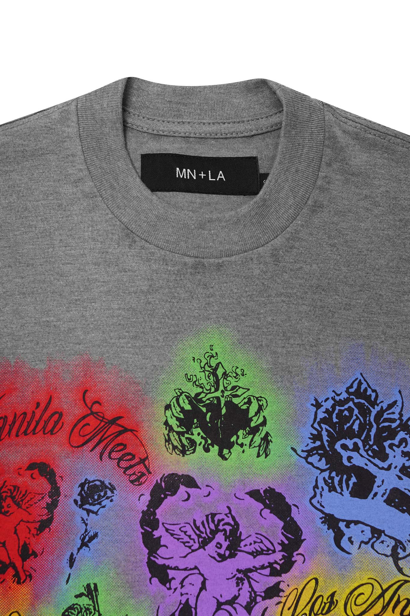"CITY OF ANGELS" TEE IN HEATHER GREY
