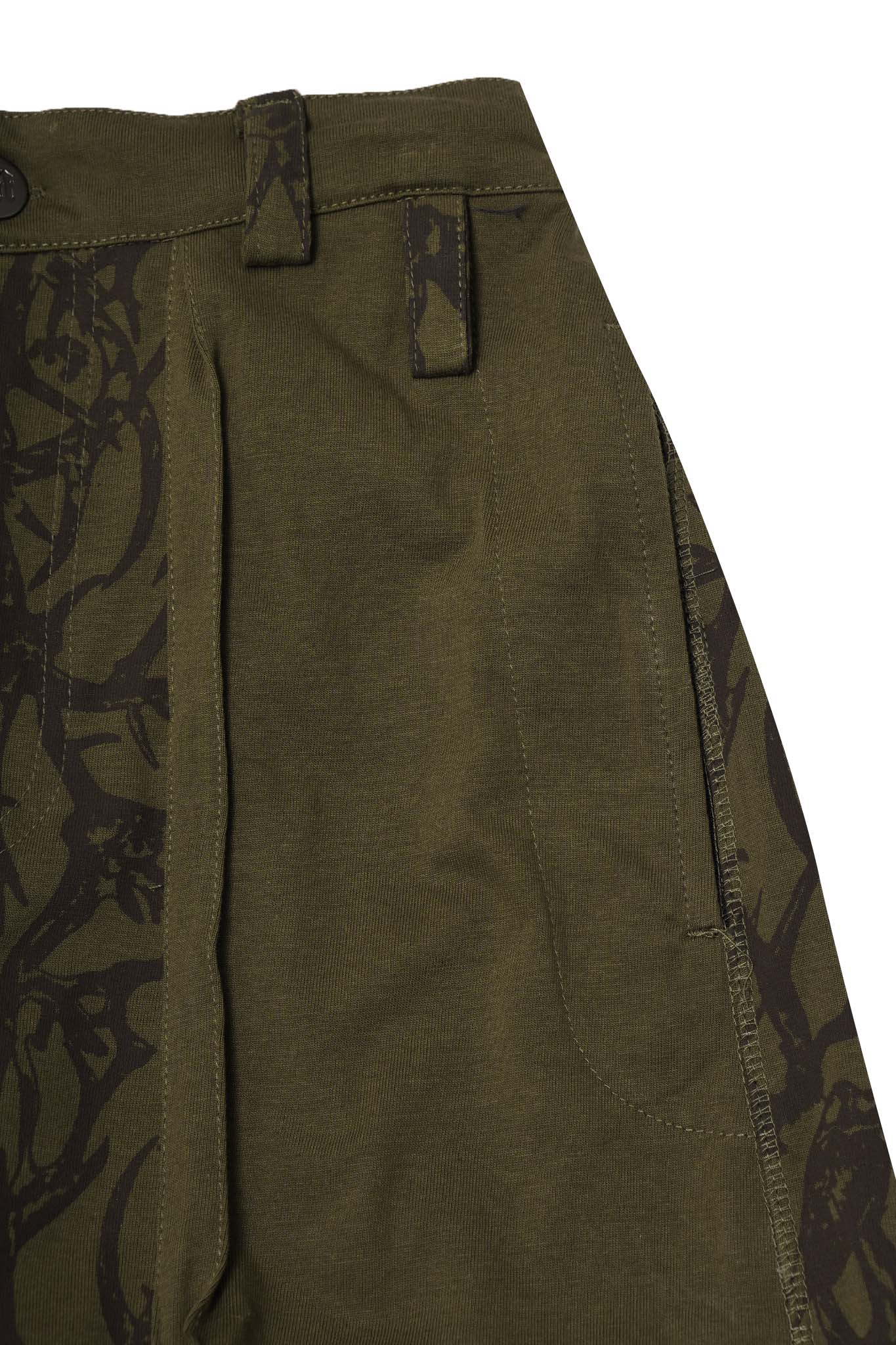 "VINES AND THORNS" OVERPOCKET PHAT PANTS IN OLIVE