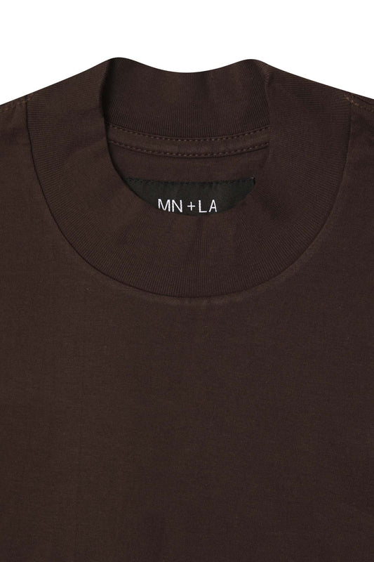 MOCK NECK TEE IN WOOD