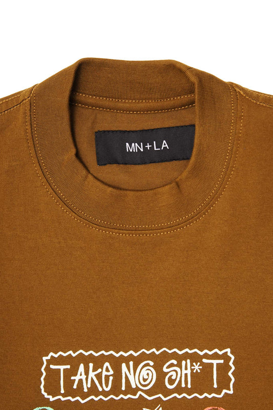 "TAKE NO SHIT" TEE IN RUST