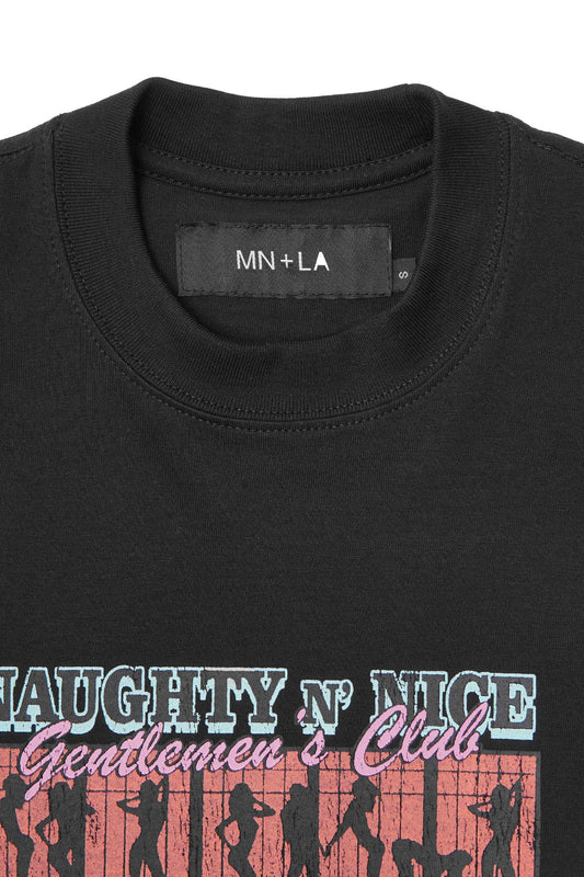 “RED LIGHT” TEE IN CAVIAR