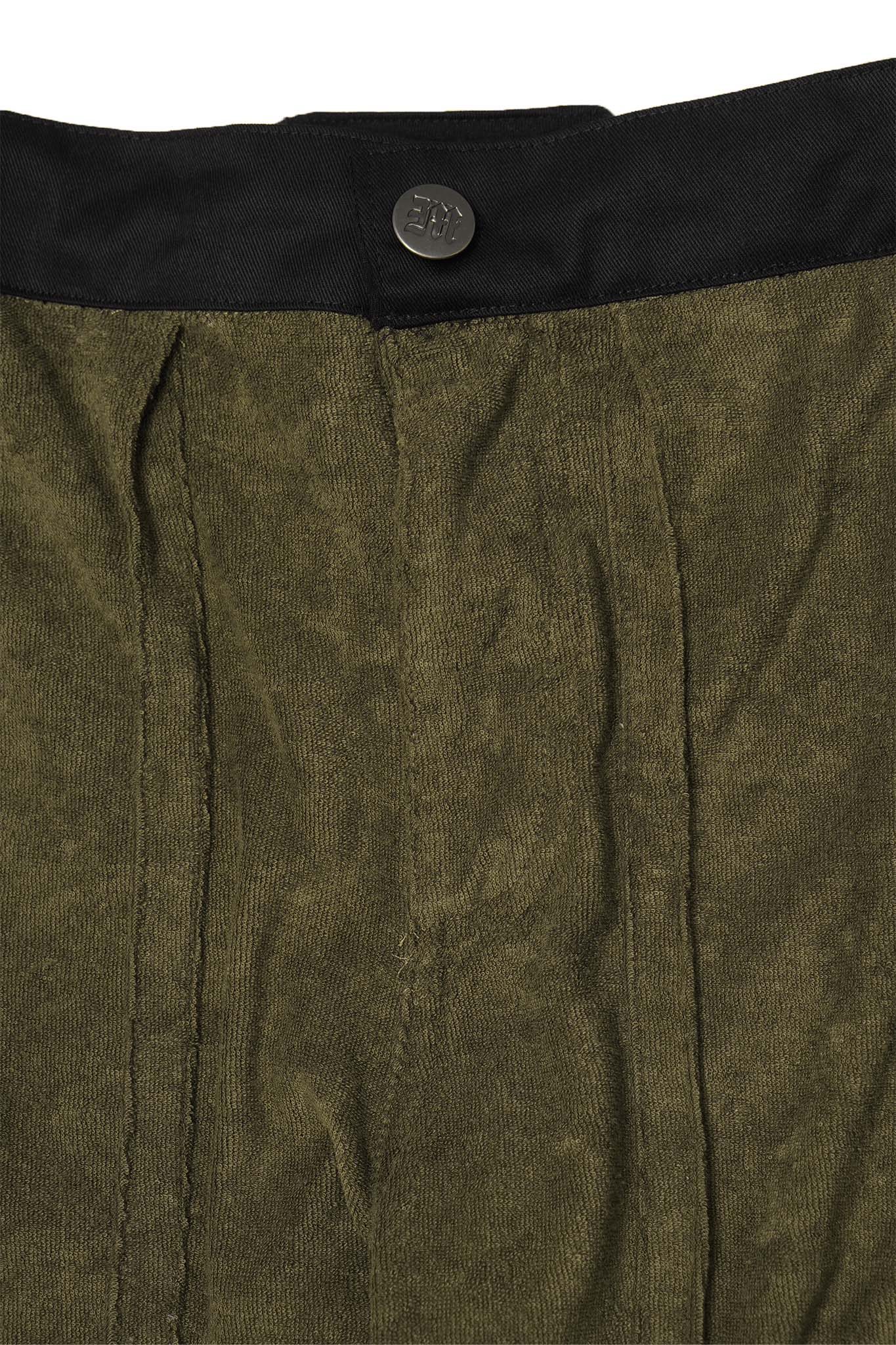 M+ TOWEL BOOTCUT PANTS IN OLIVE