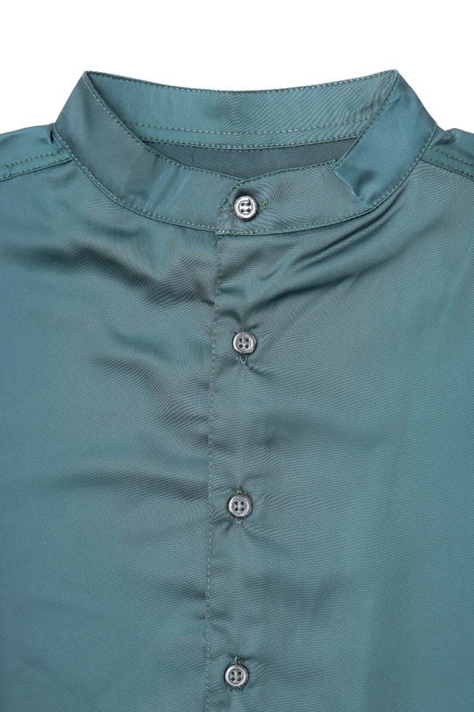 MANDARIN S/S SHIRT IN EMERALD