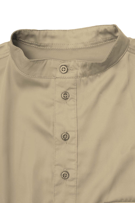 MANDARIN QUARTER L/S SHIRT IN SIENNA