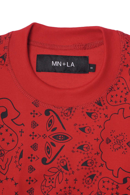 LONGSLEEVE TEE IN CRIMSON PAISLEY