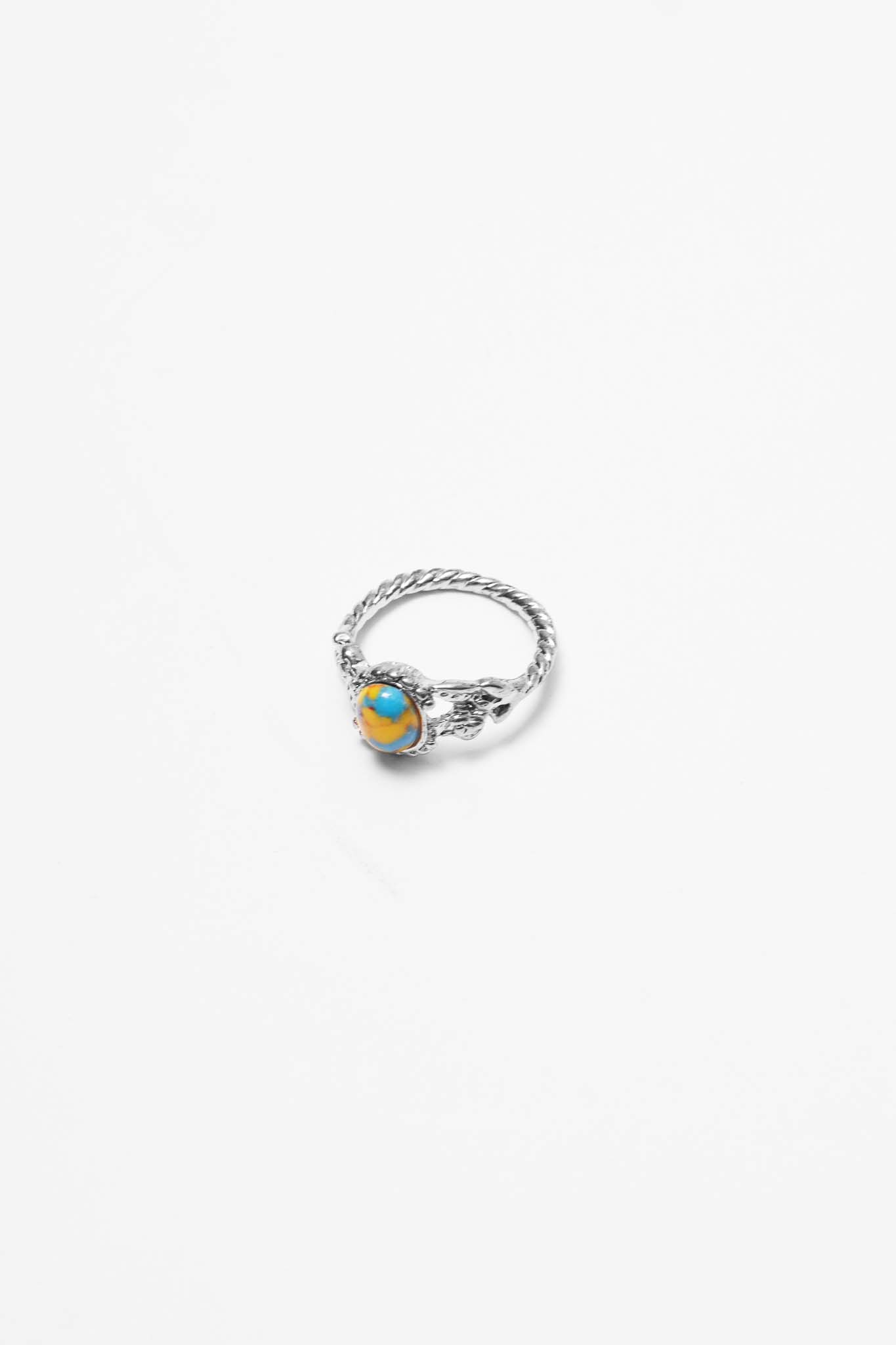 RAW TURQUOISE STEEL RING