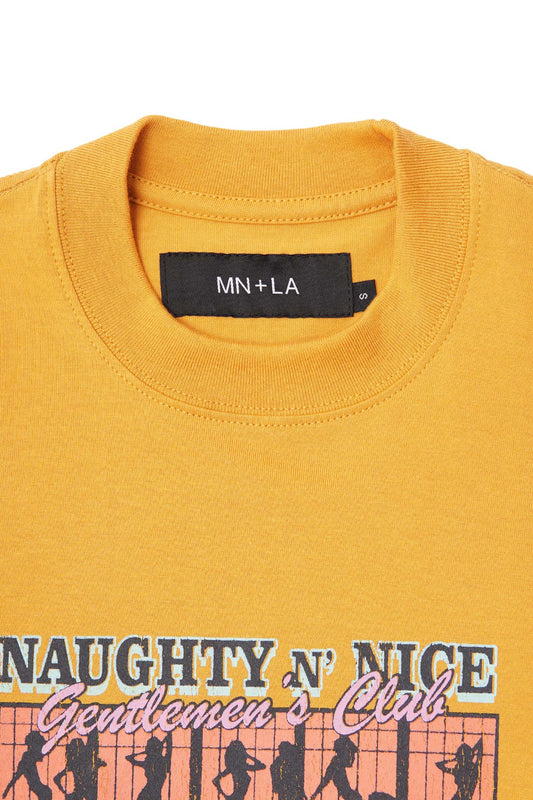 “RED LIGHT” TEE IN MUSTARD