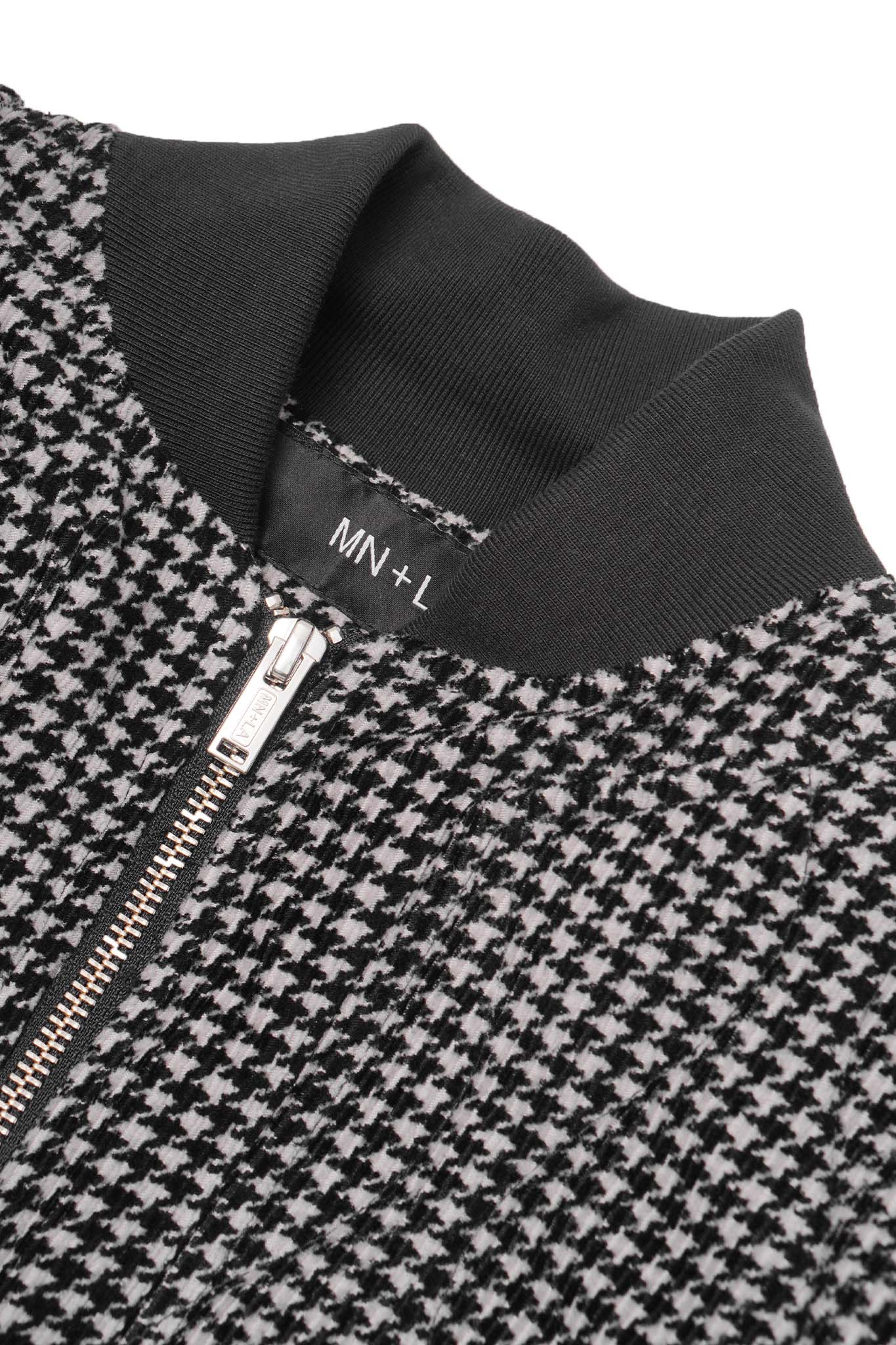 "FLOW" BOMBER JACKET IN HOUNDSTOOTH
