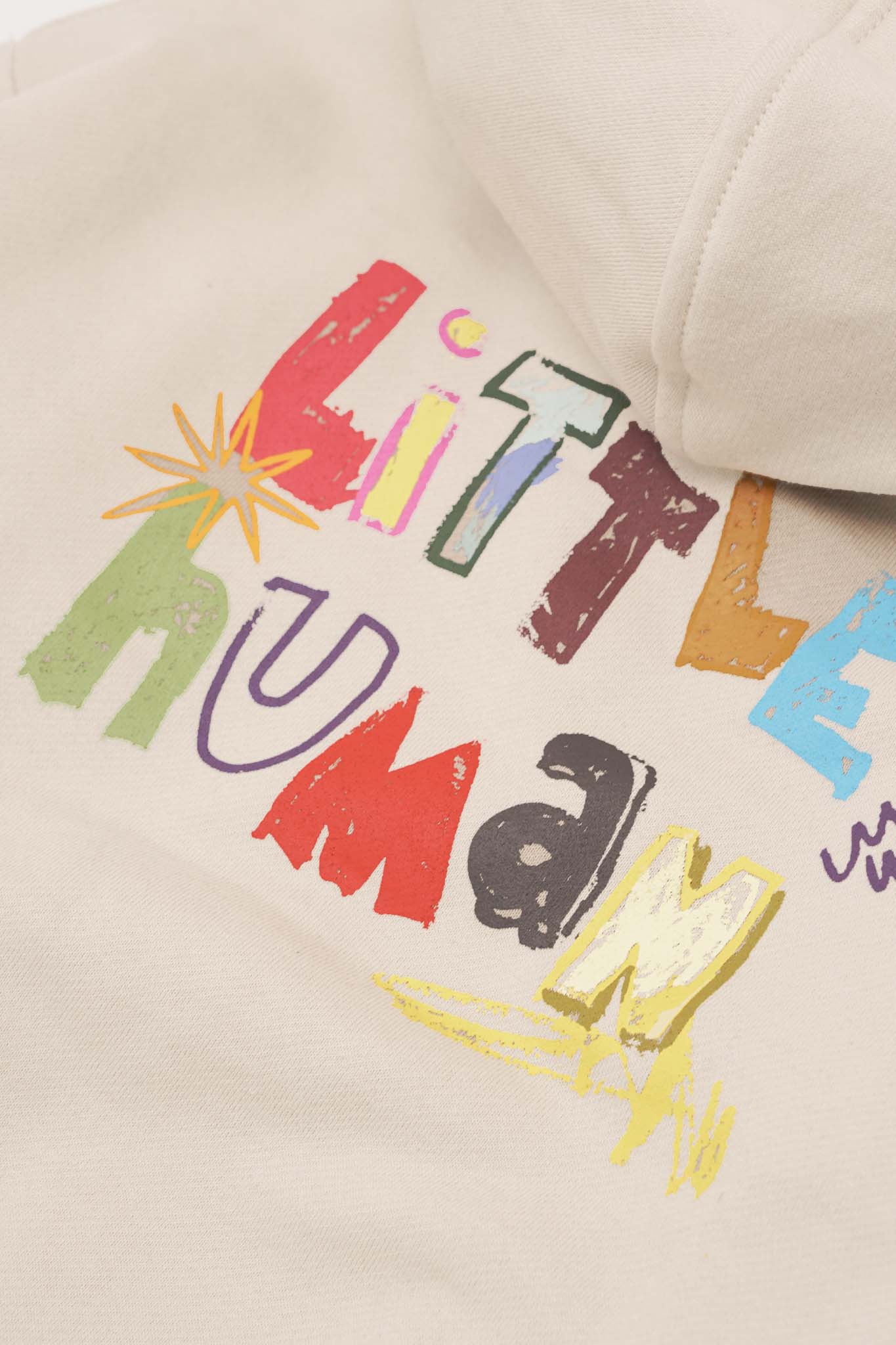 "CRAYONS" LITTLE HUMAN™ HOODIE IN OAT