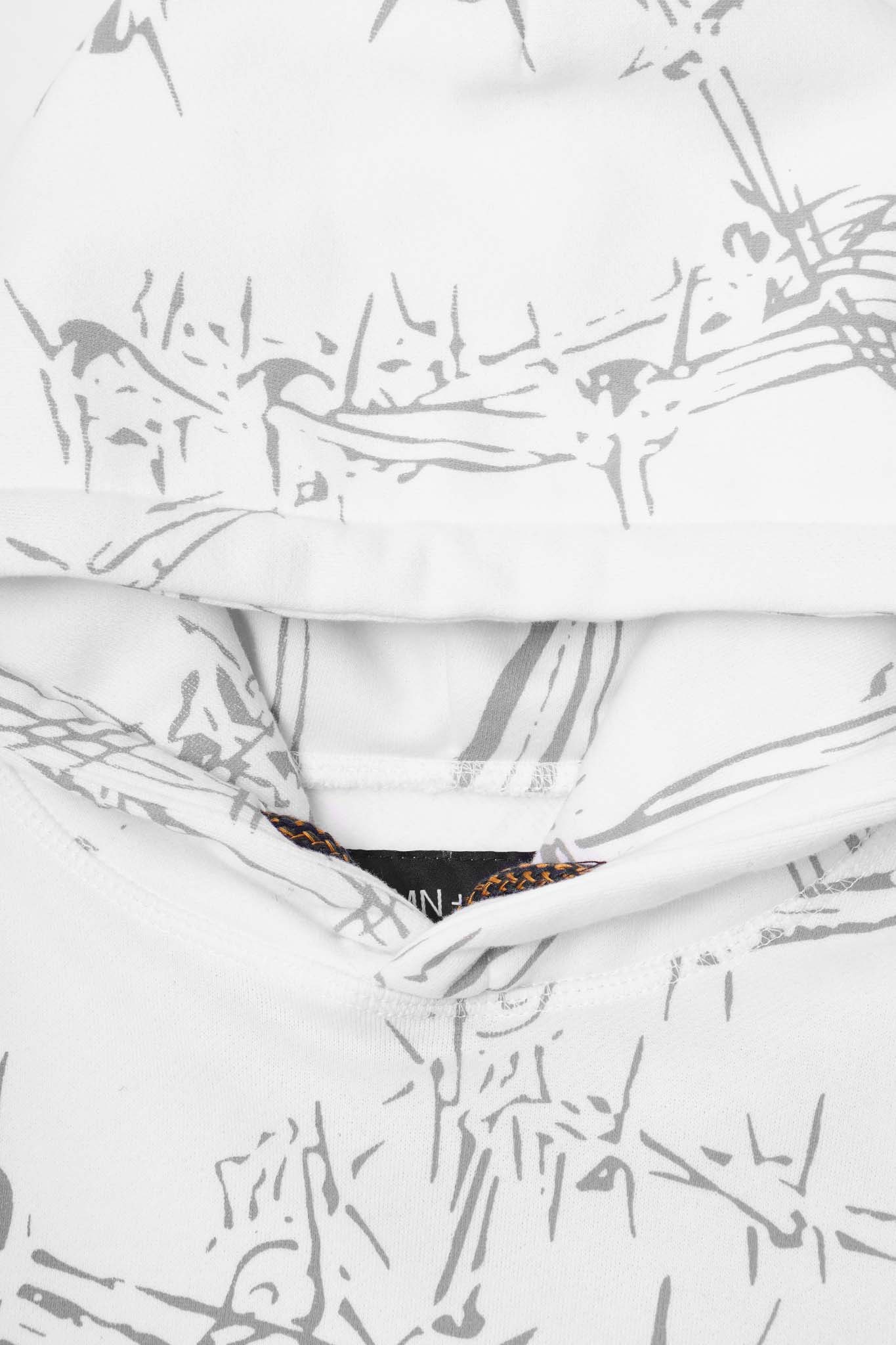 "WIRE WORK" HOODIE IN ARCTIC