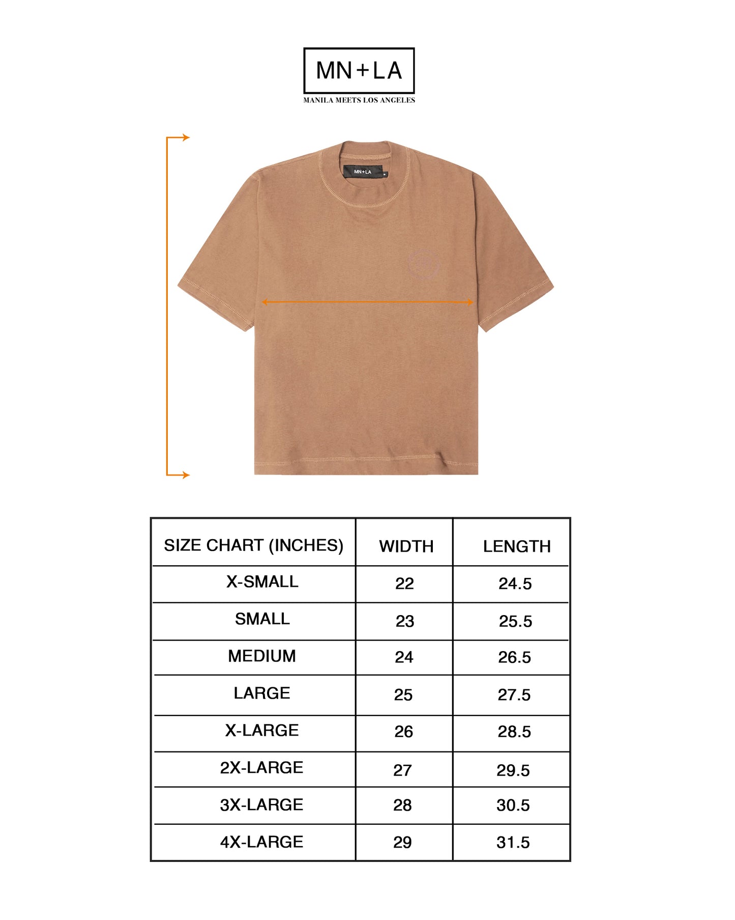 "CROP CIRCLES" MOCK NECK TEE IN APRICOT