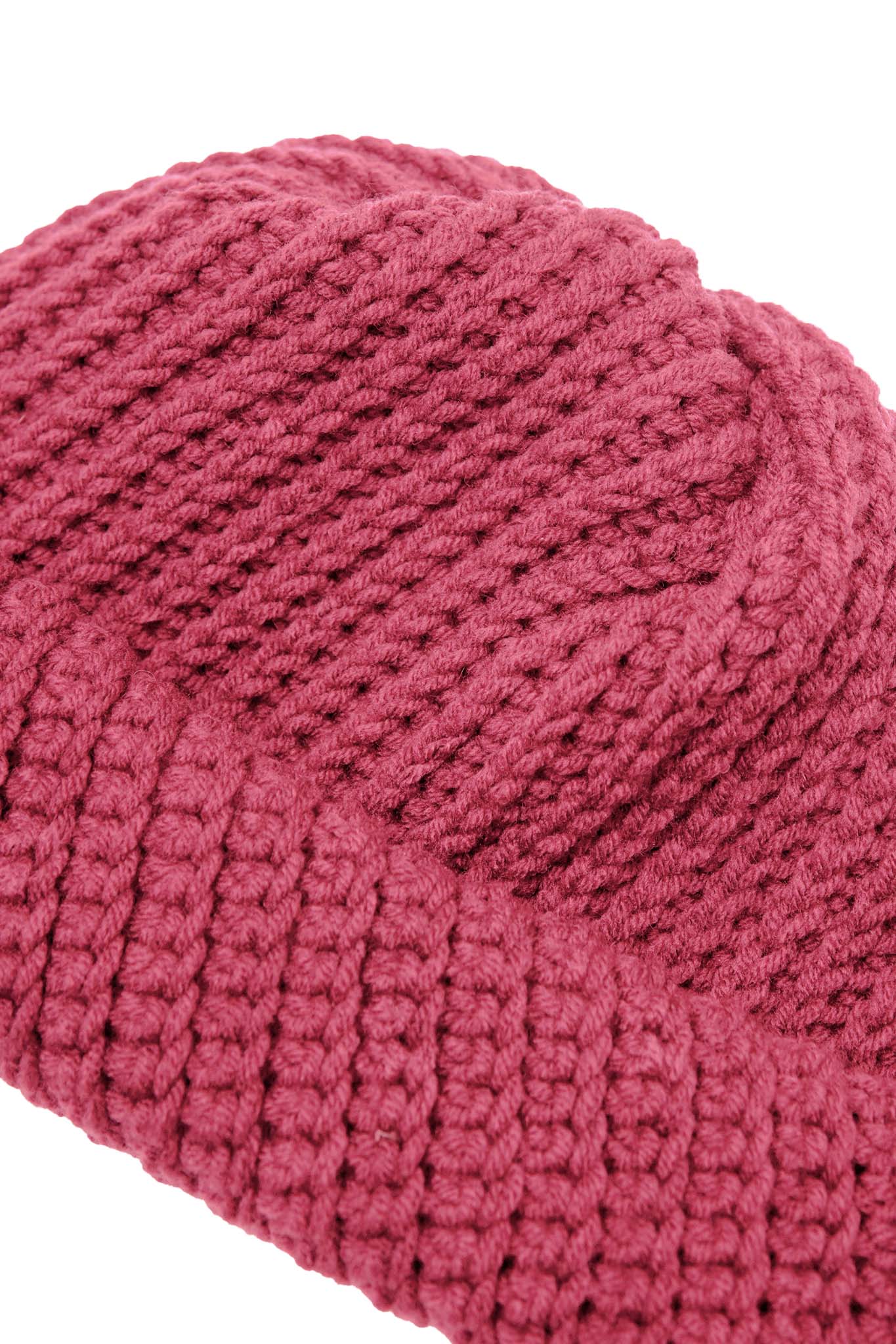 HAND KNIT FISHERMAN BEANIE (WINE)