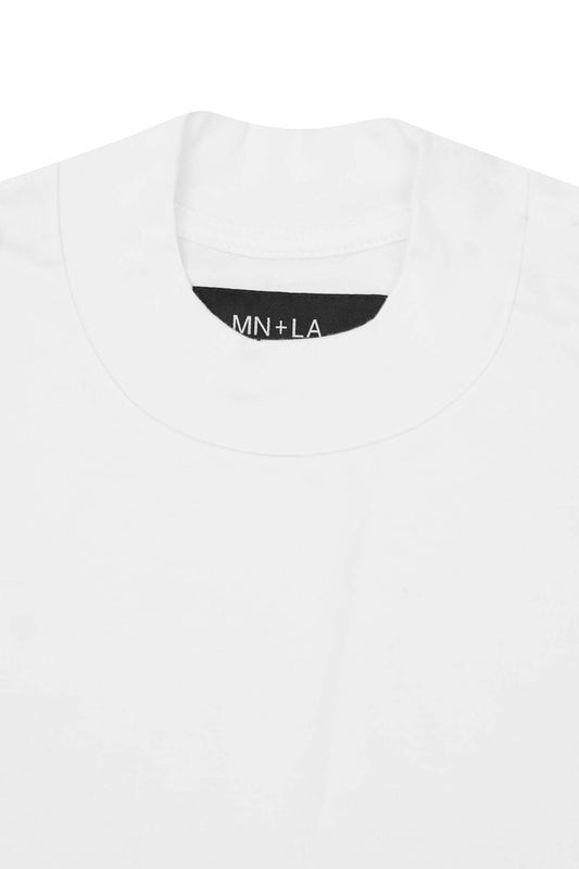 MOCK NECK TEE IN WHITE