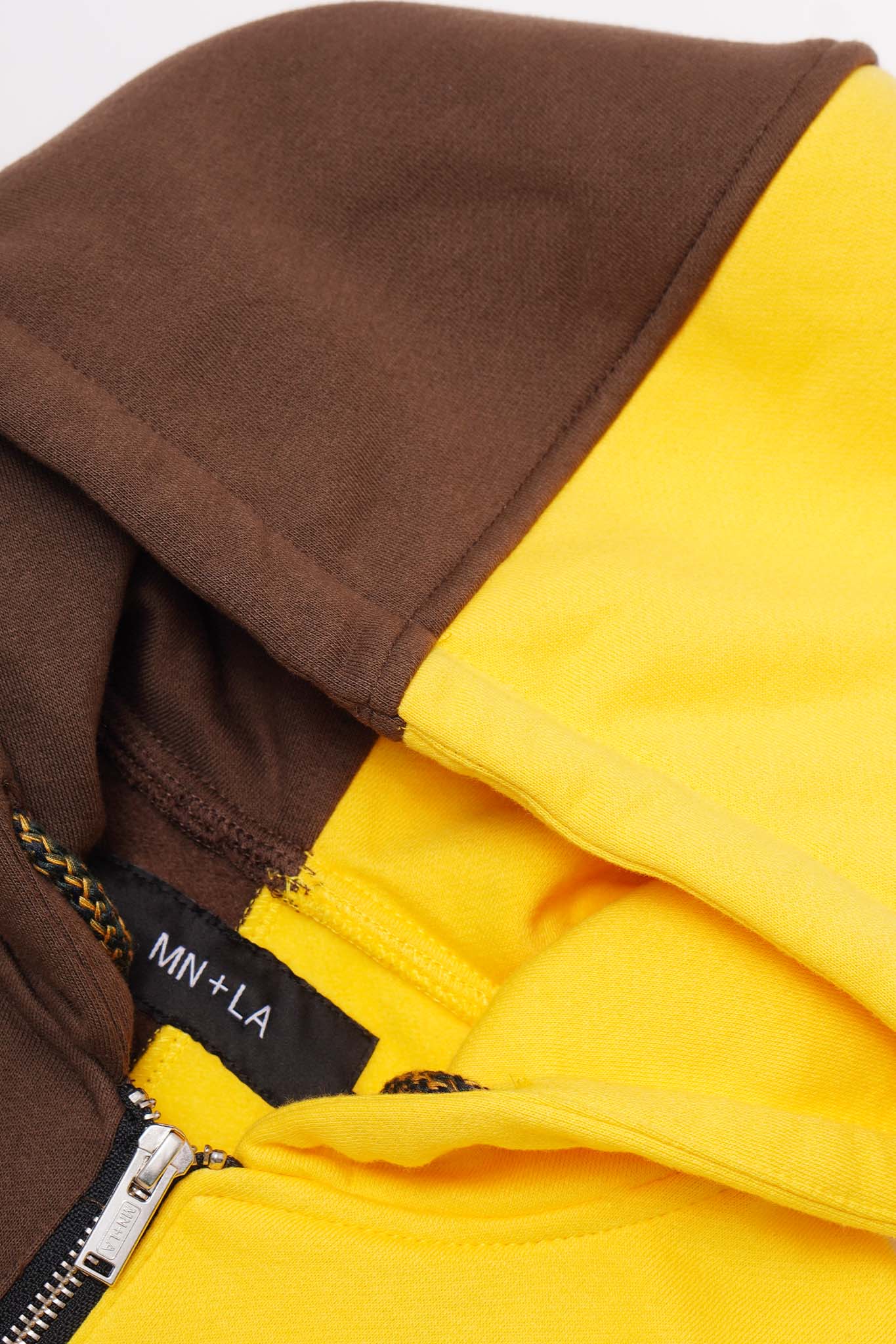 MN+LA™ SPLIT HOODIE IN WOOD/MUSTARD
