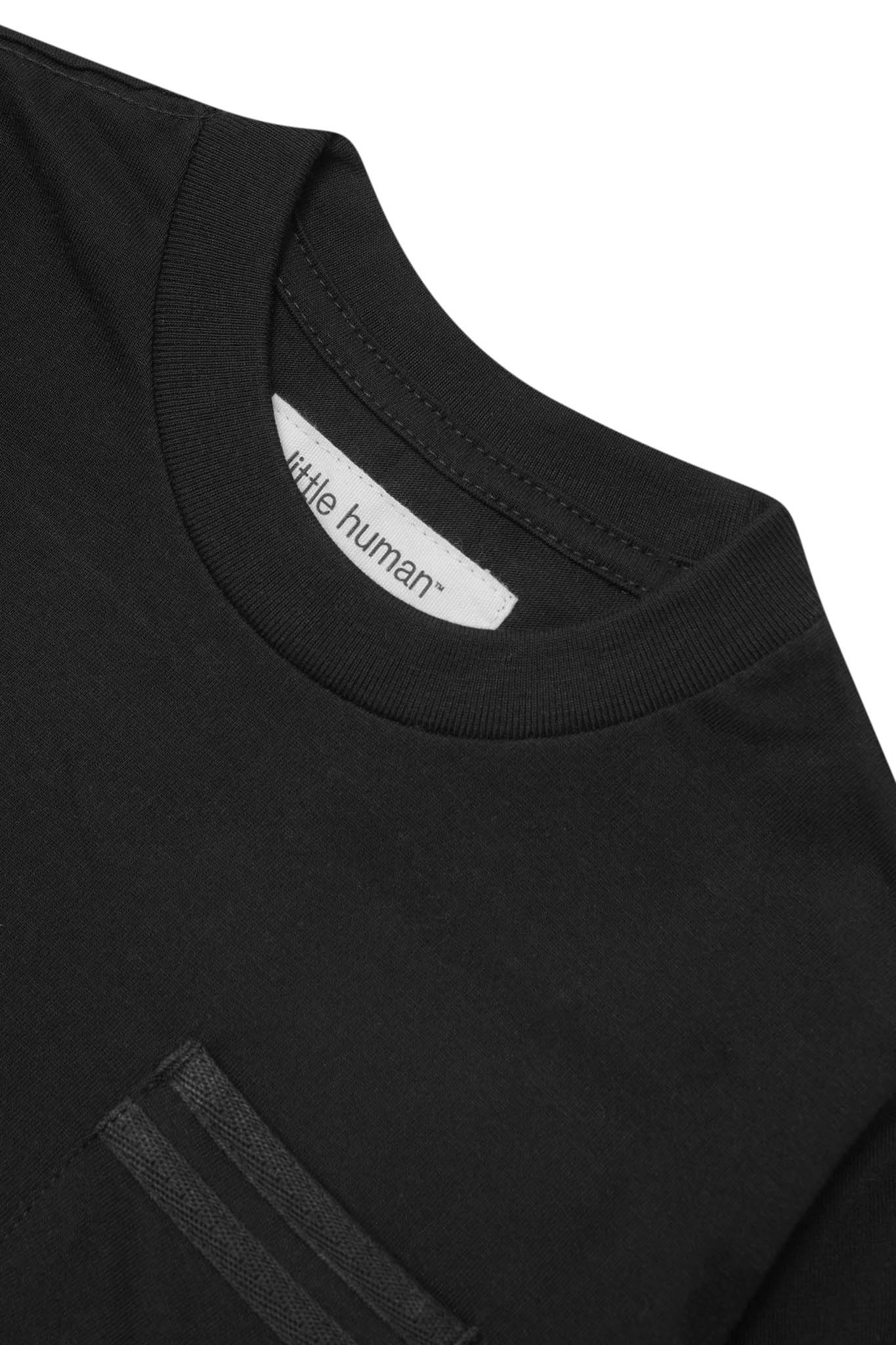 LITTLE HUMAN™ STRIPED POCKET DRESS IN ANTHRACITE