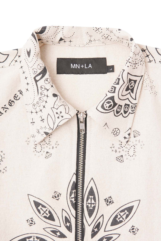 "PEACE PAISLEY" CHORE SHIRT IN OAT