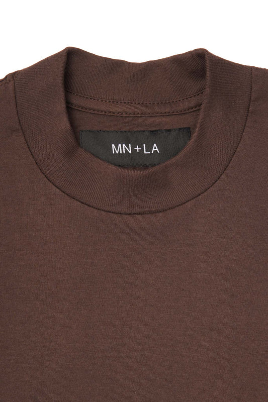 MOCK NECK TEE IN WOOD