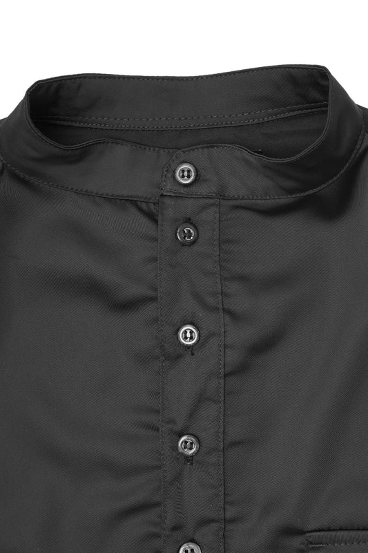 MANDARIN QUARTER L/S SHIRT IN CAVIAR