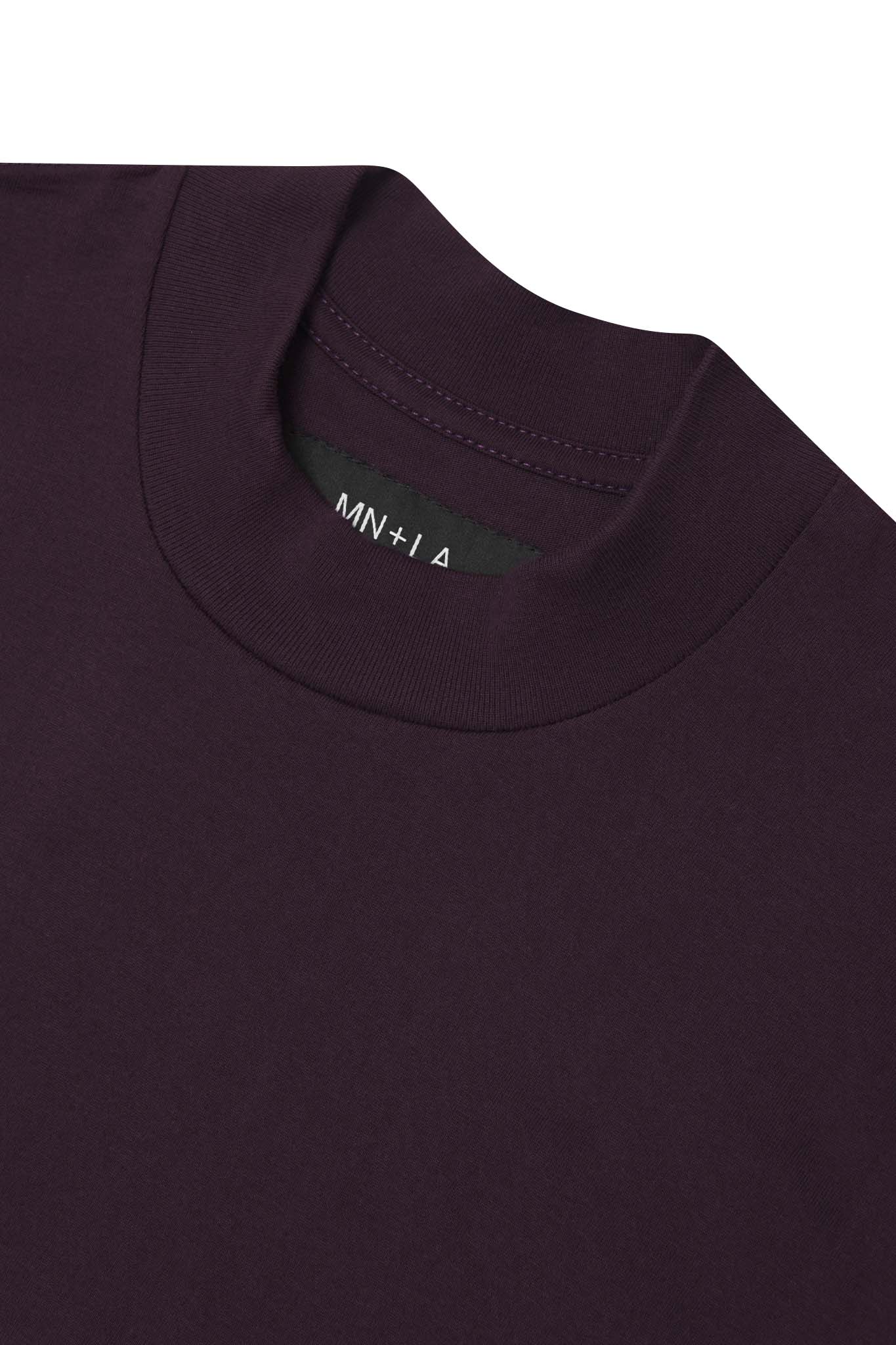 MOCK NECK TEE IN SHADOW PURPLE