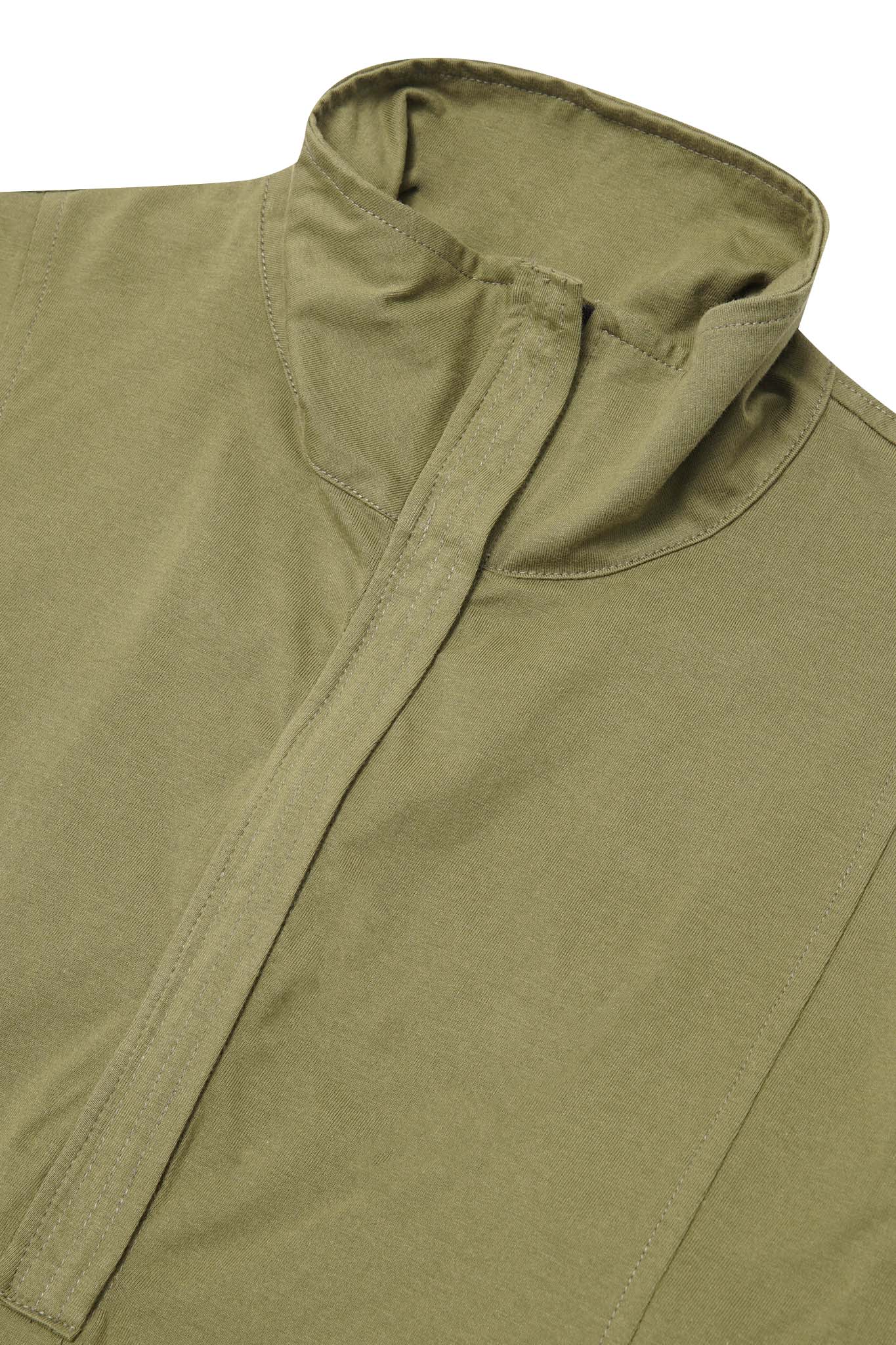 QUARTER ZIP L/S TEE IN OLIVE