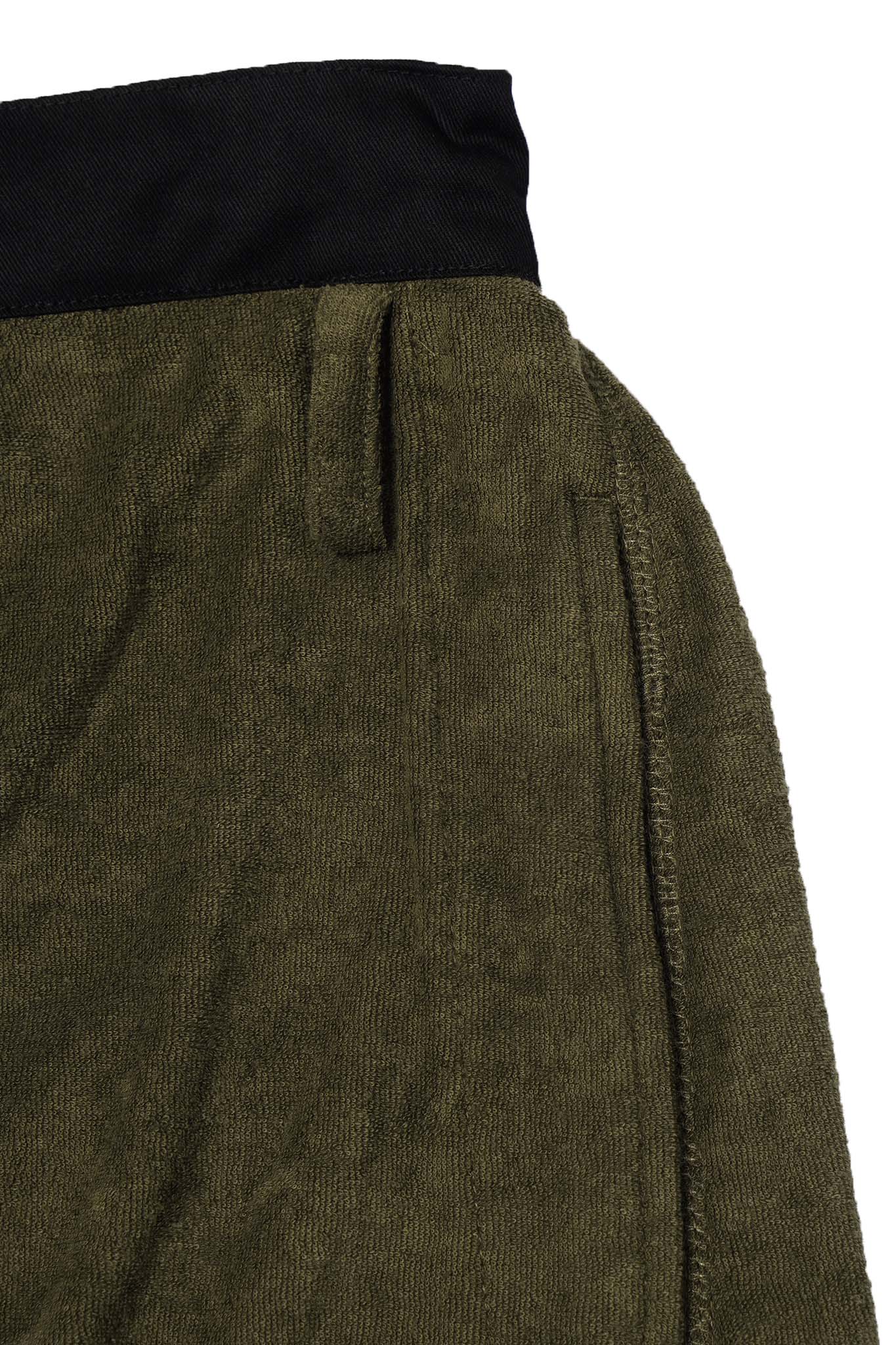 M+ TOWEL BOOTCUT PANTS IN OLIVE