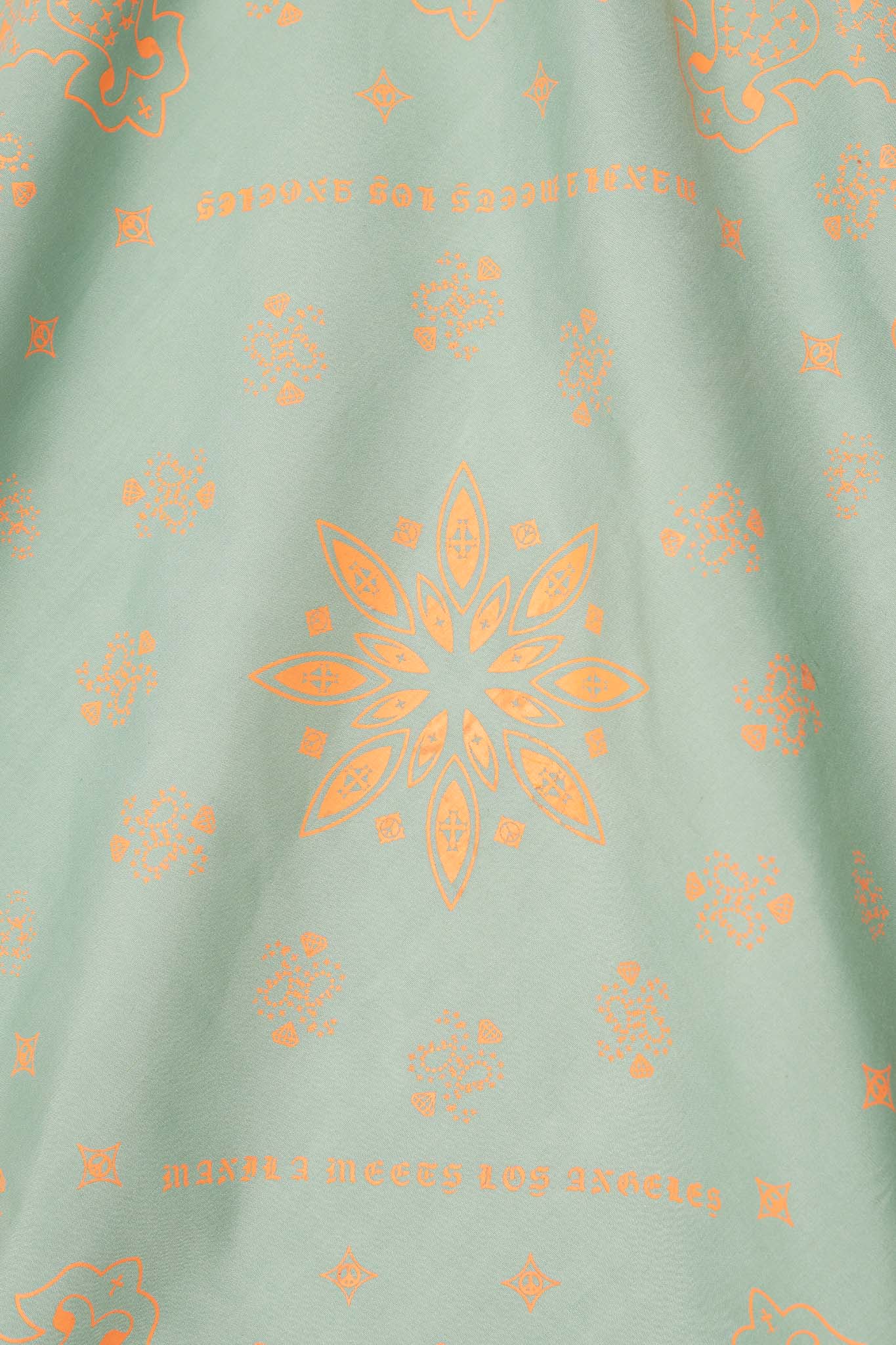 MN+LA™ BANDANA IN GREEN JUNE BEETLE