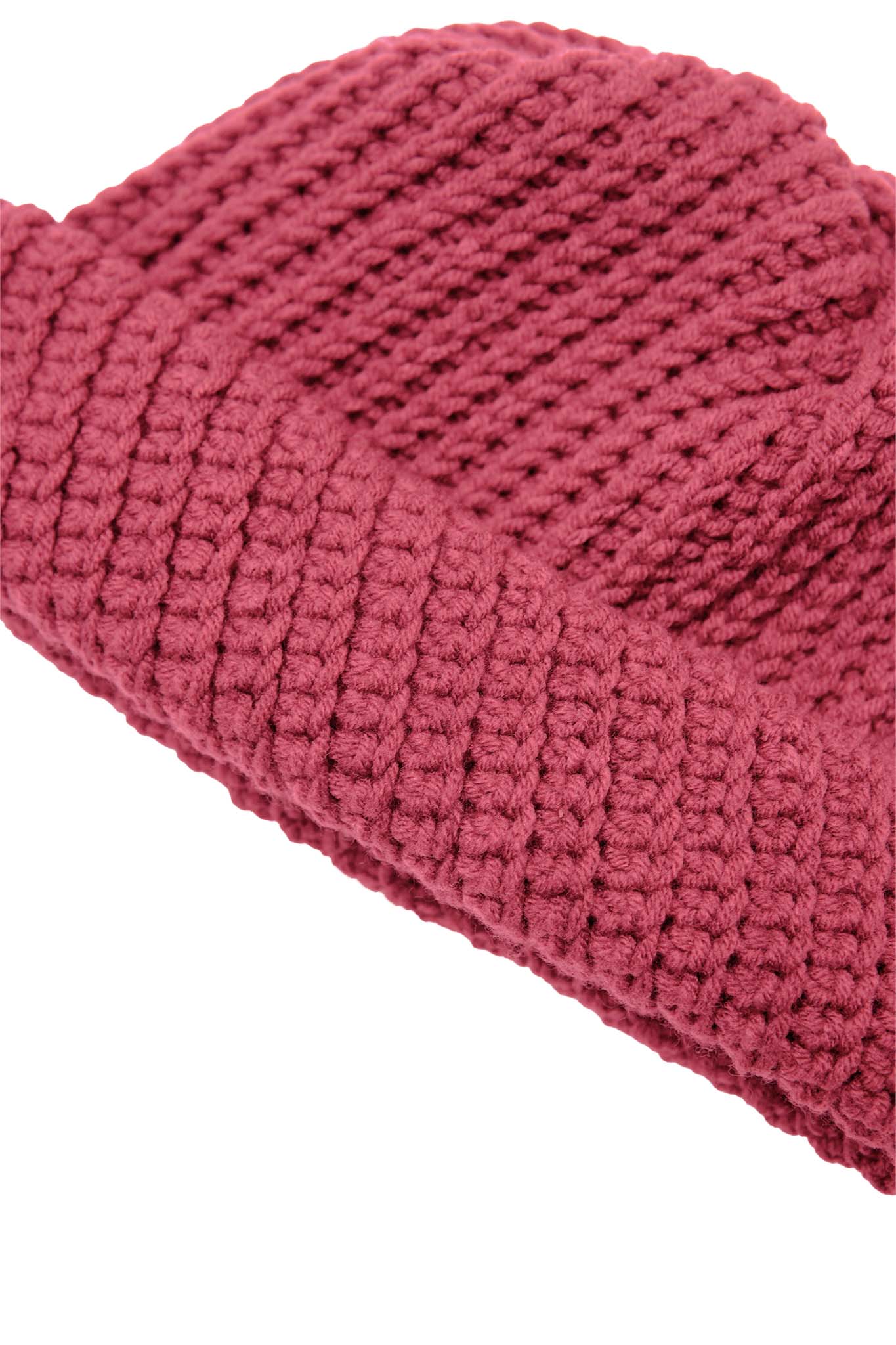 HAND KNIT FISHERMAN BEANIE (WINE)